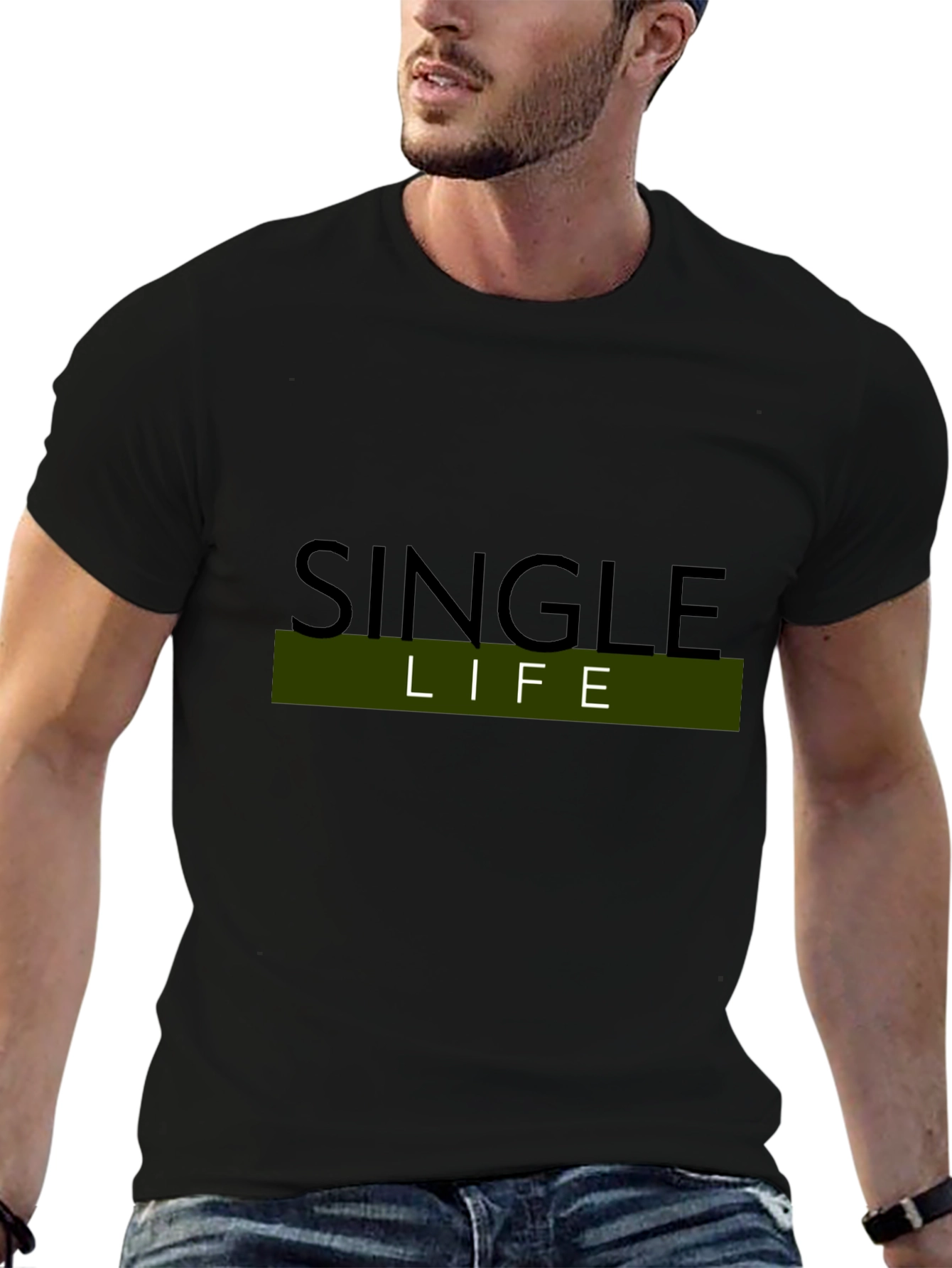 Single Life Black Graphic Tee