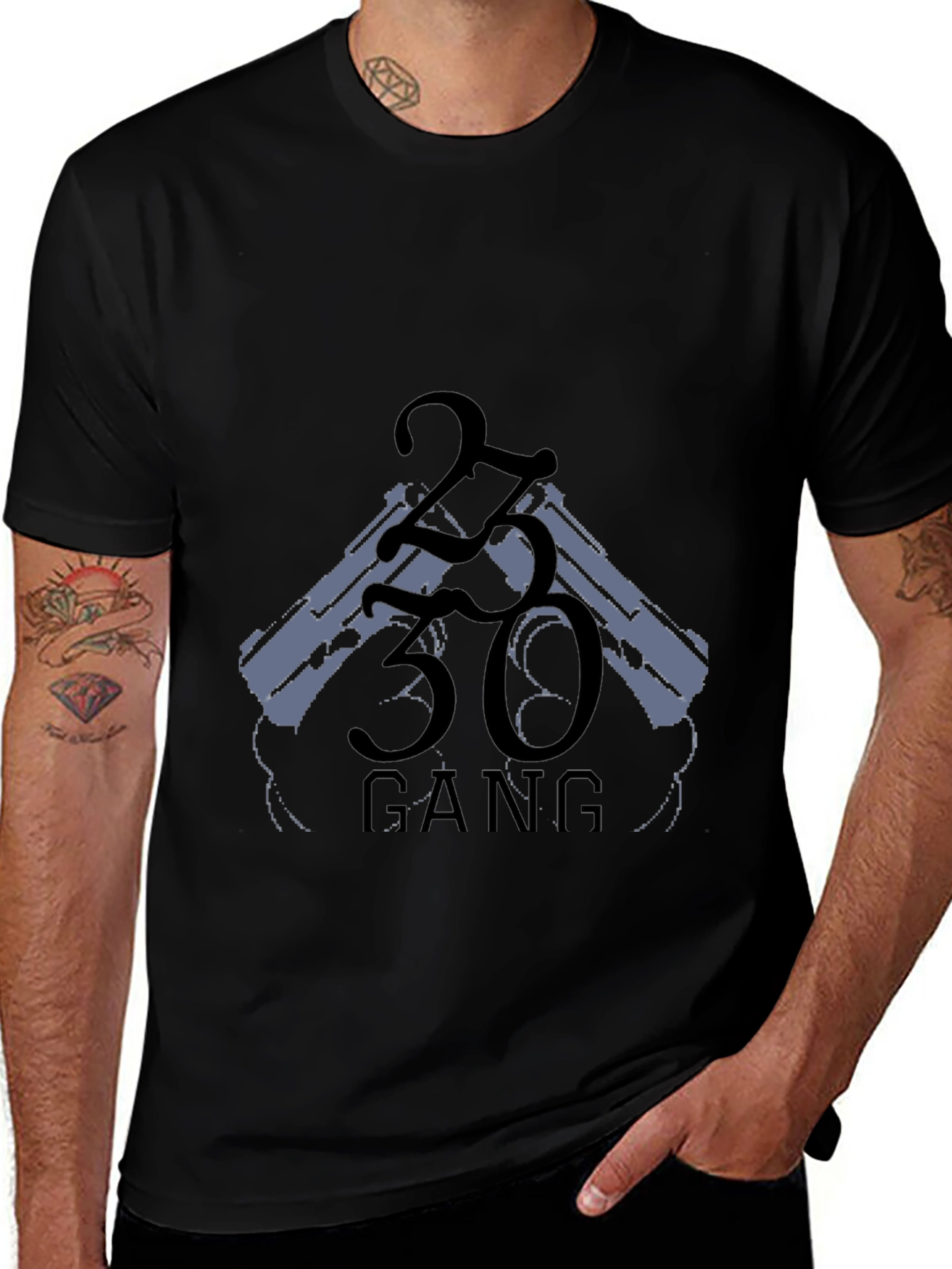 2330 Gang Graphic Black Tee Shirt