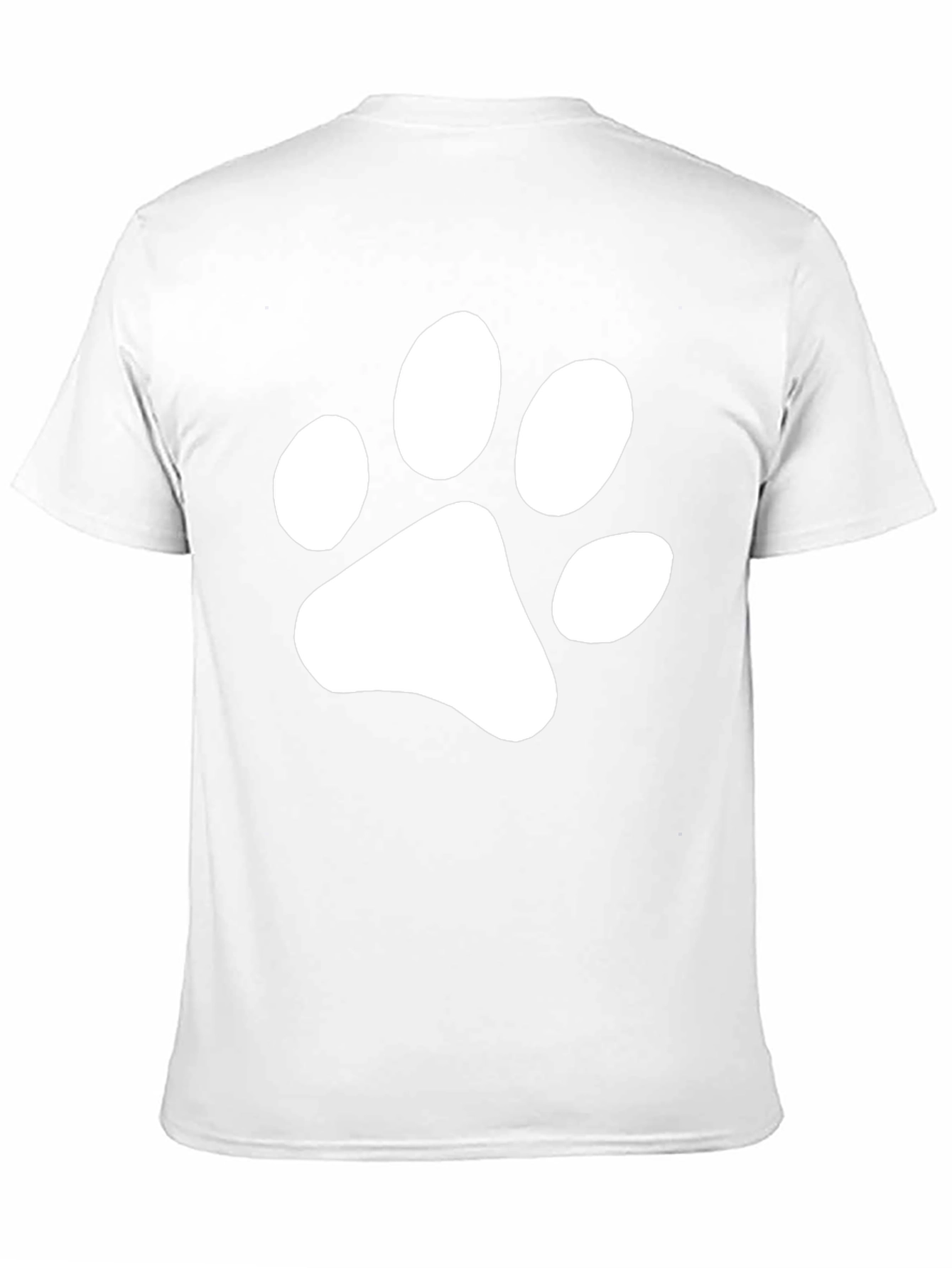 Black T-Shirt with White Paw Print Design