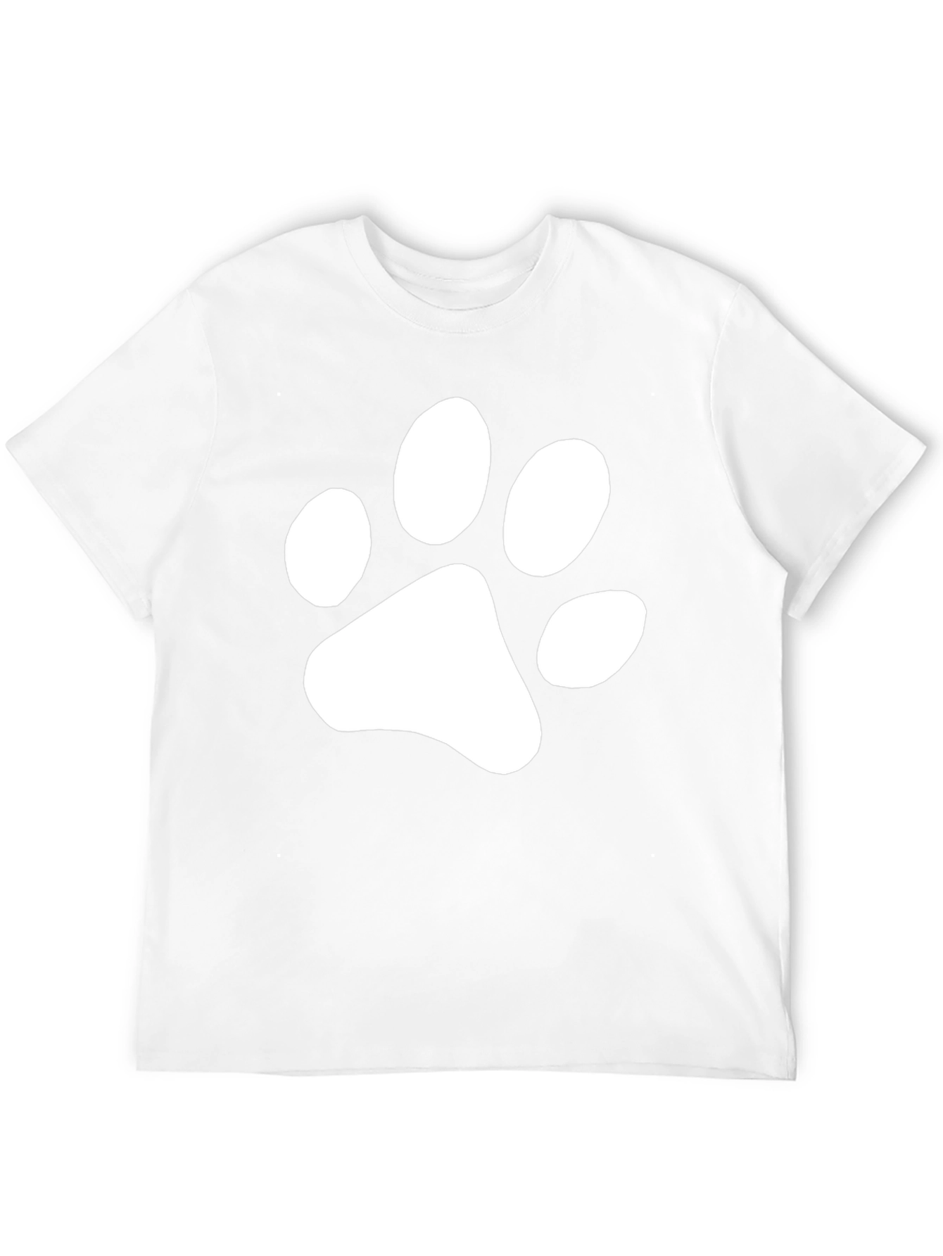 Black T-Shirt with White Paw Print Design