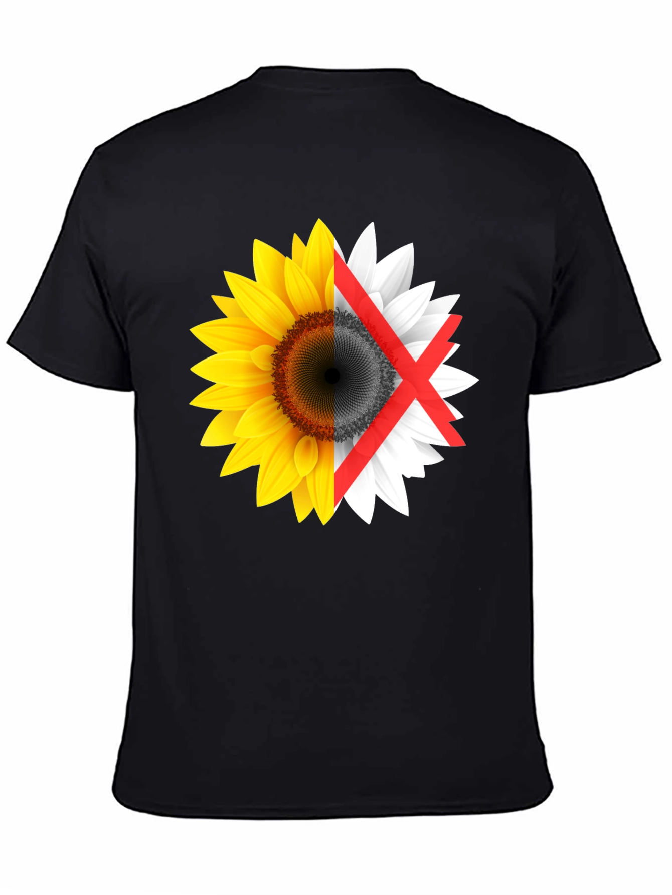 Sunflower Split Design Graphic Tee