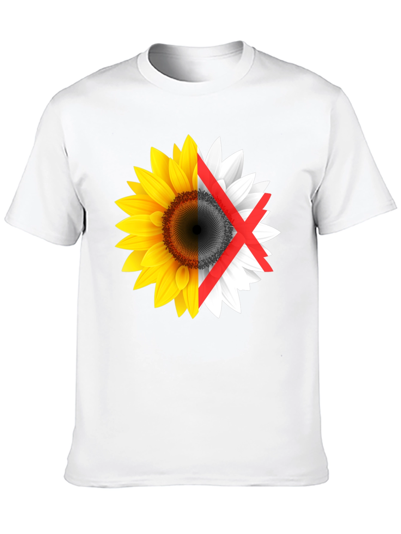 Sunflower Split Design Graphic Tee