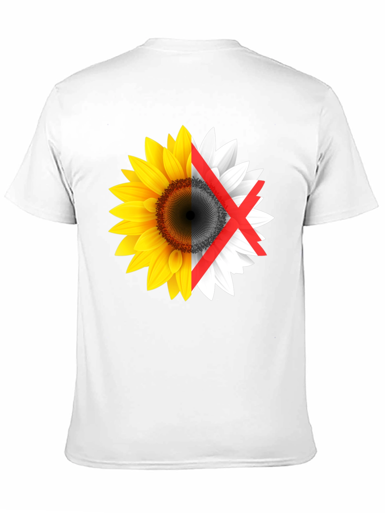 Sunflower Split Design Graphic Tee