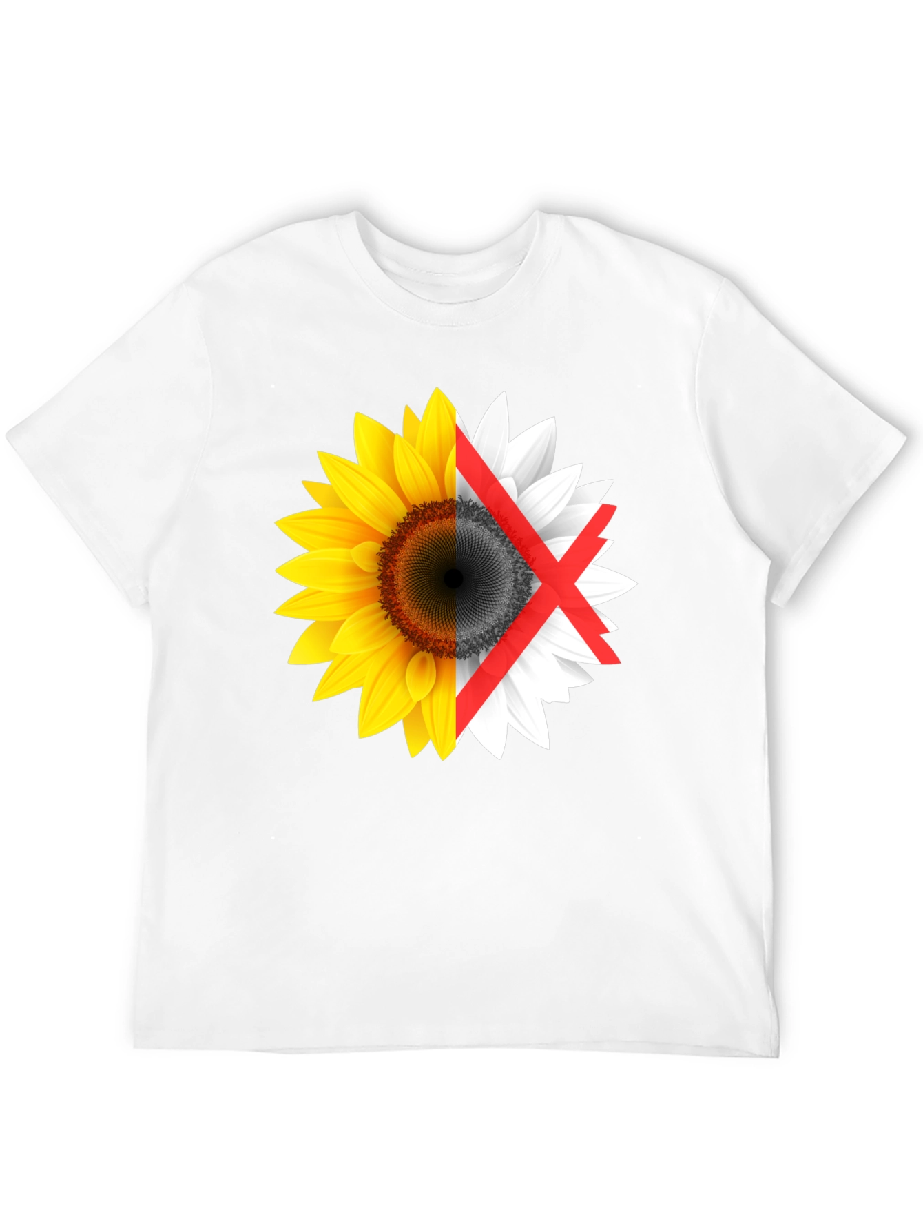 Sunflower Split Design Graphic Tee