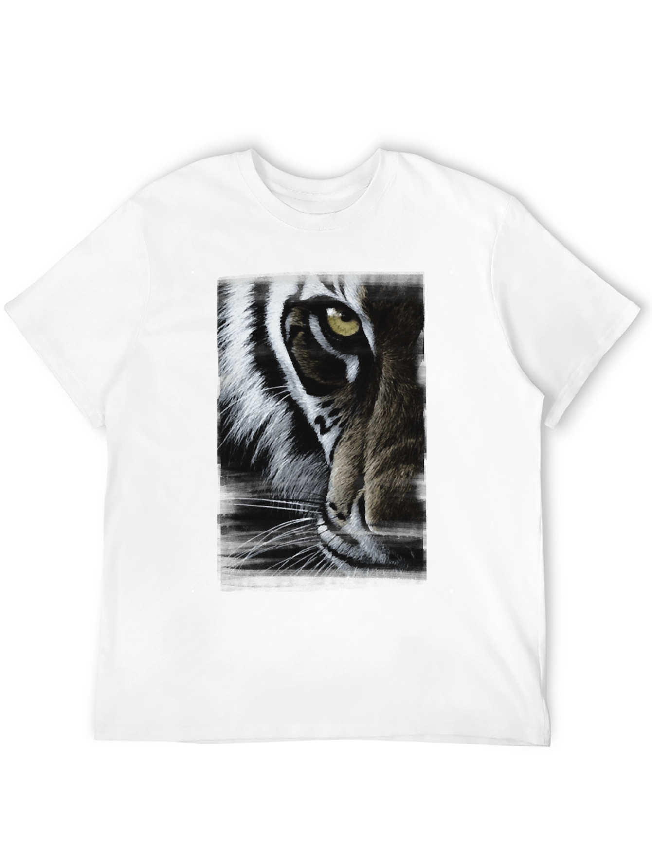 Tiger Face Graphic Print Black T-Shirt
