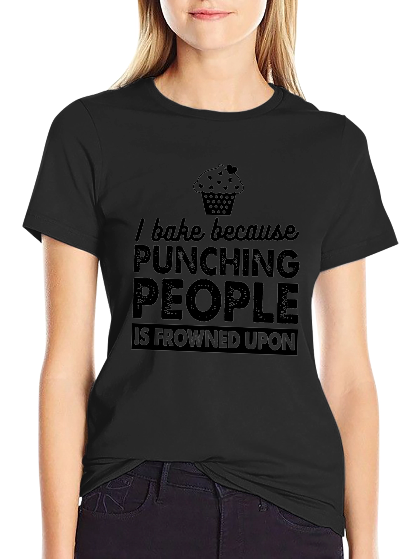 Baking Humor T-Shirt - Punching People Frowned Upon