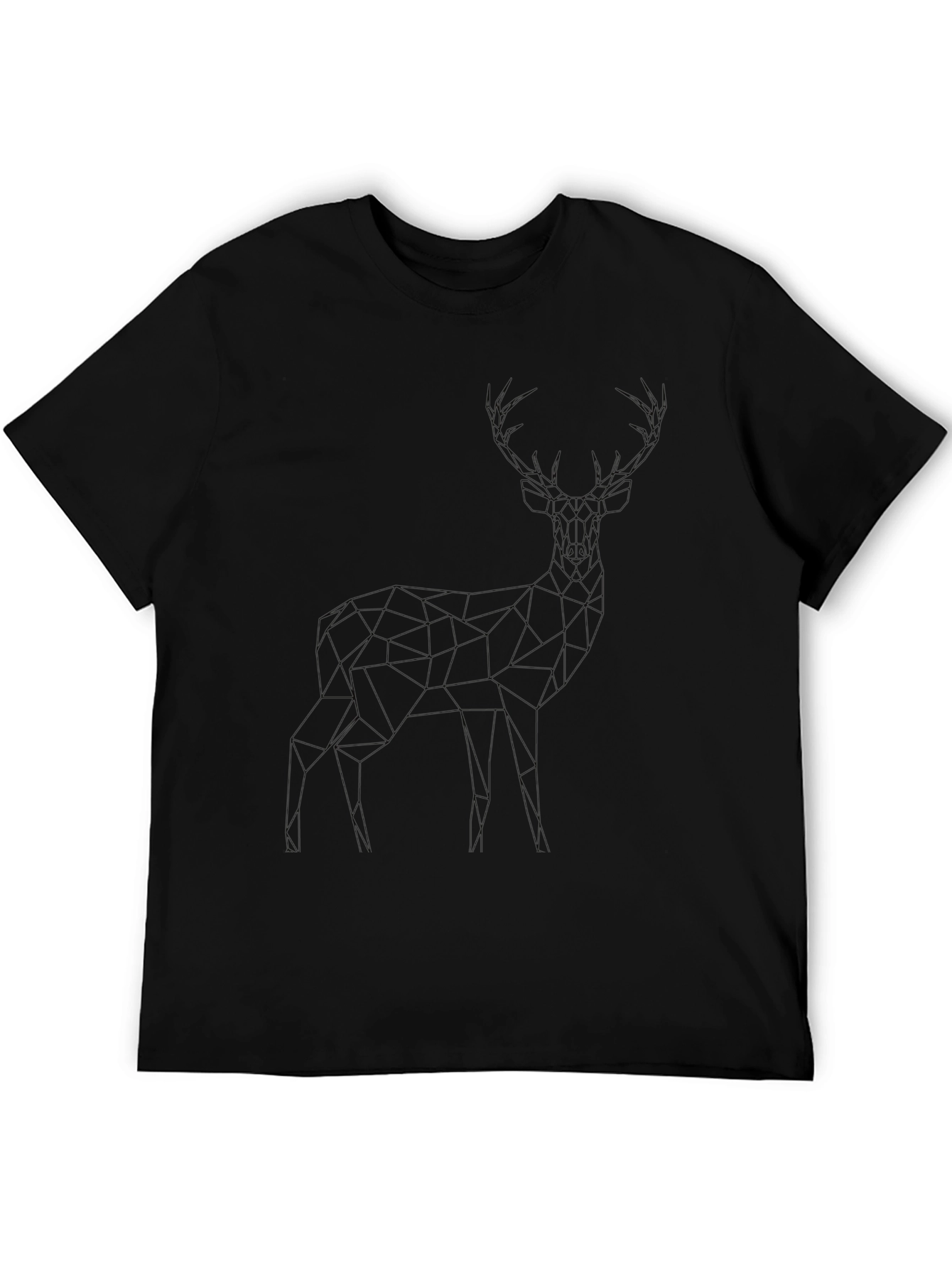 Geometric Deer Graphic Tee - Modern Style