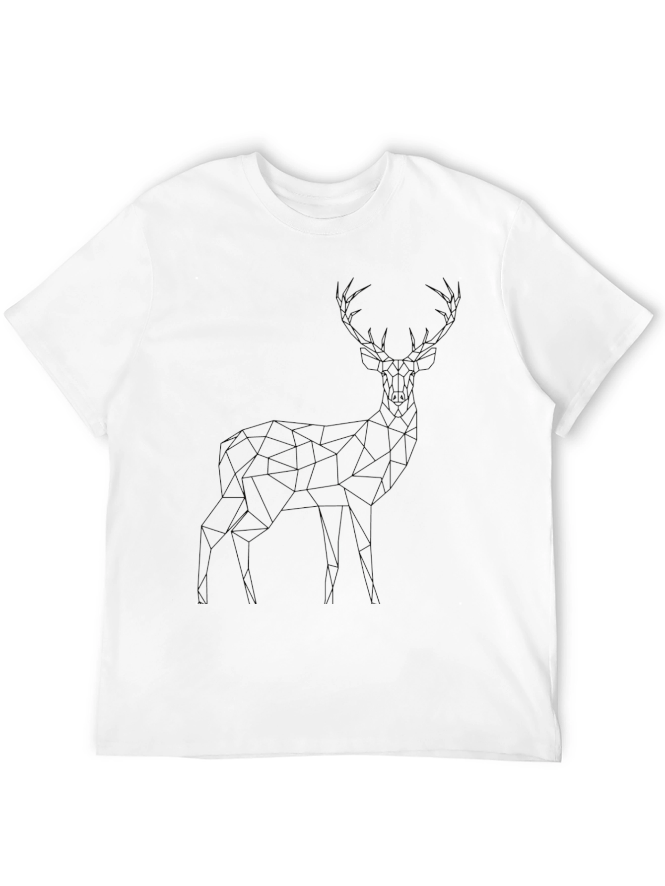 Geometric Deer Graphic Tee - Modern Style