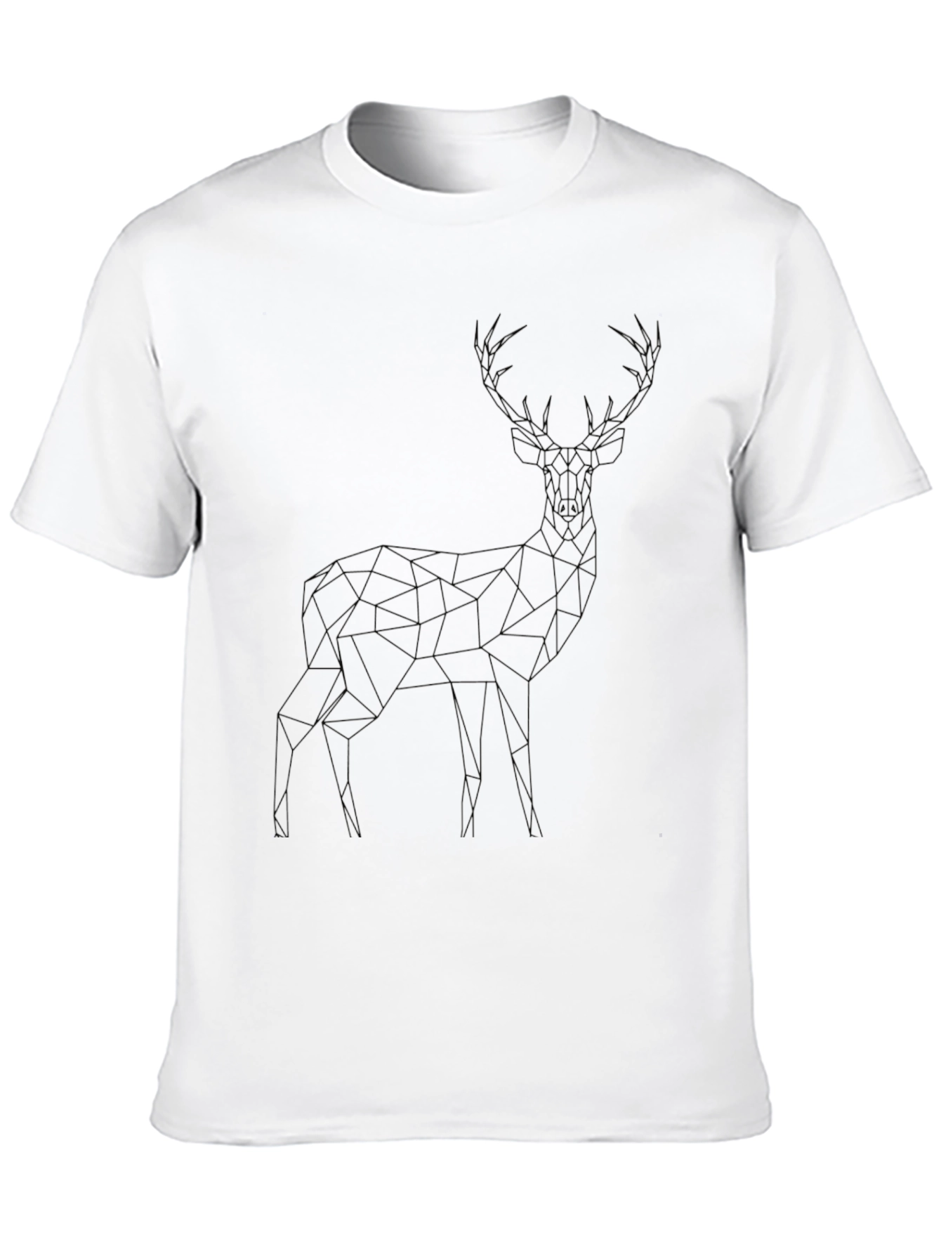 Geometric Deer Graphic Tee - Modern Style