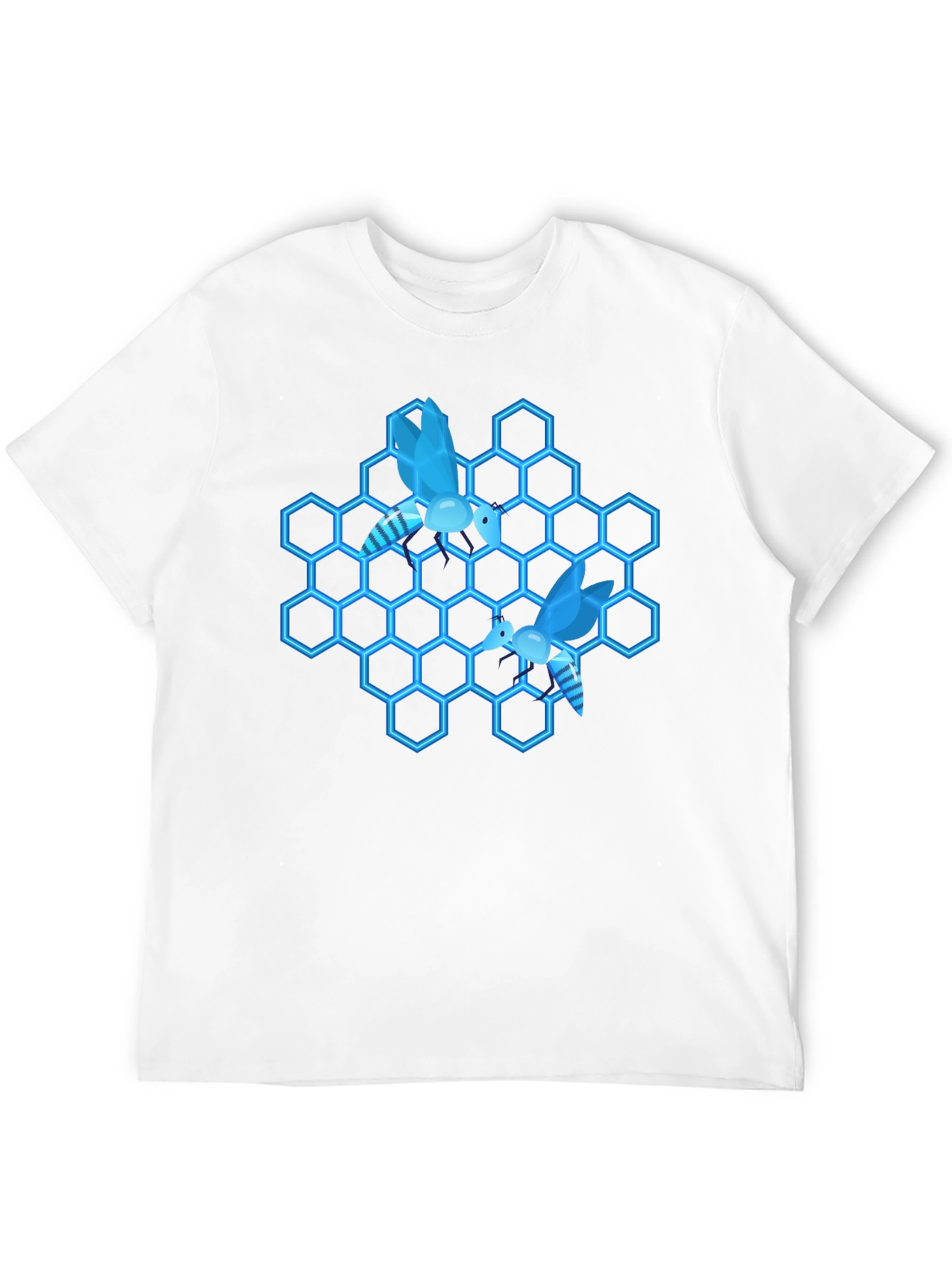 Honeycomb Bee Graphic Tee - Cool Black T-Shirt