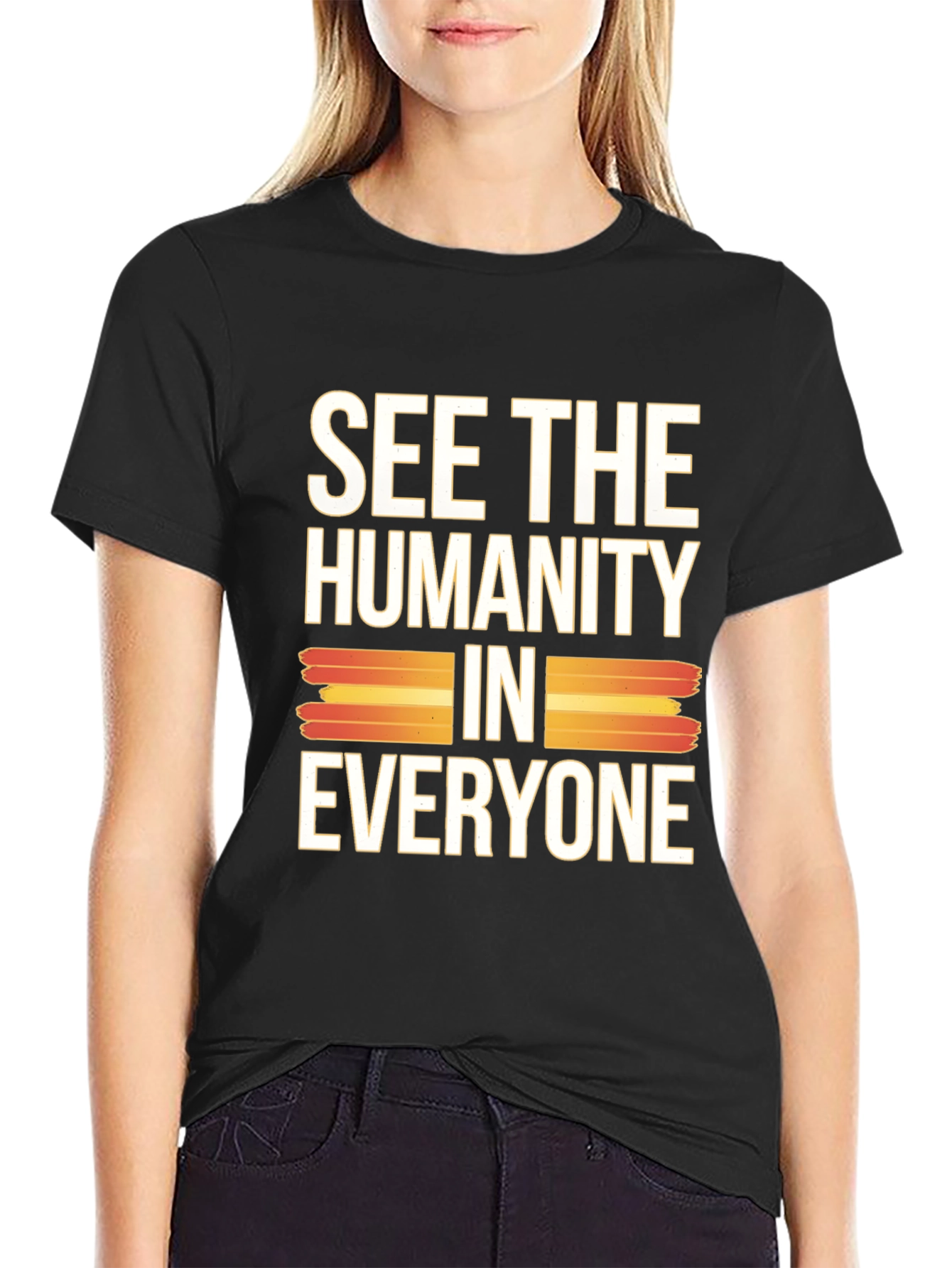 See The Humanity In Everyone Black Graphic Tee