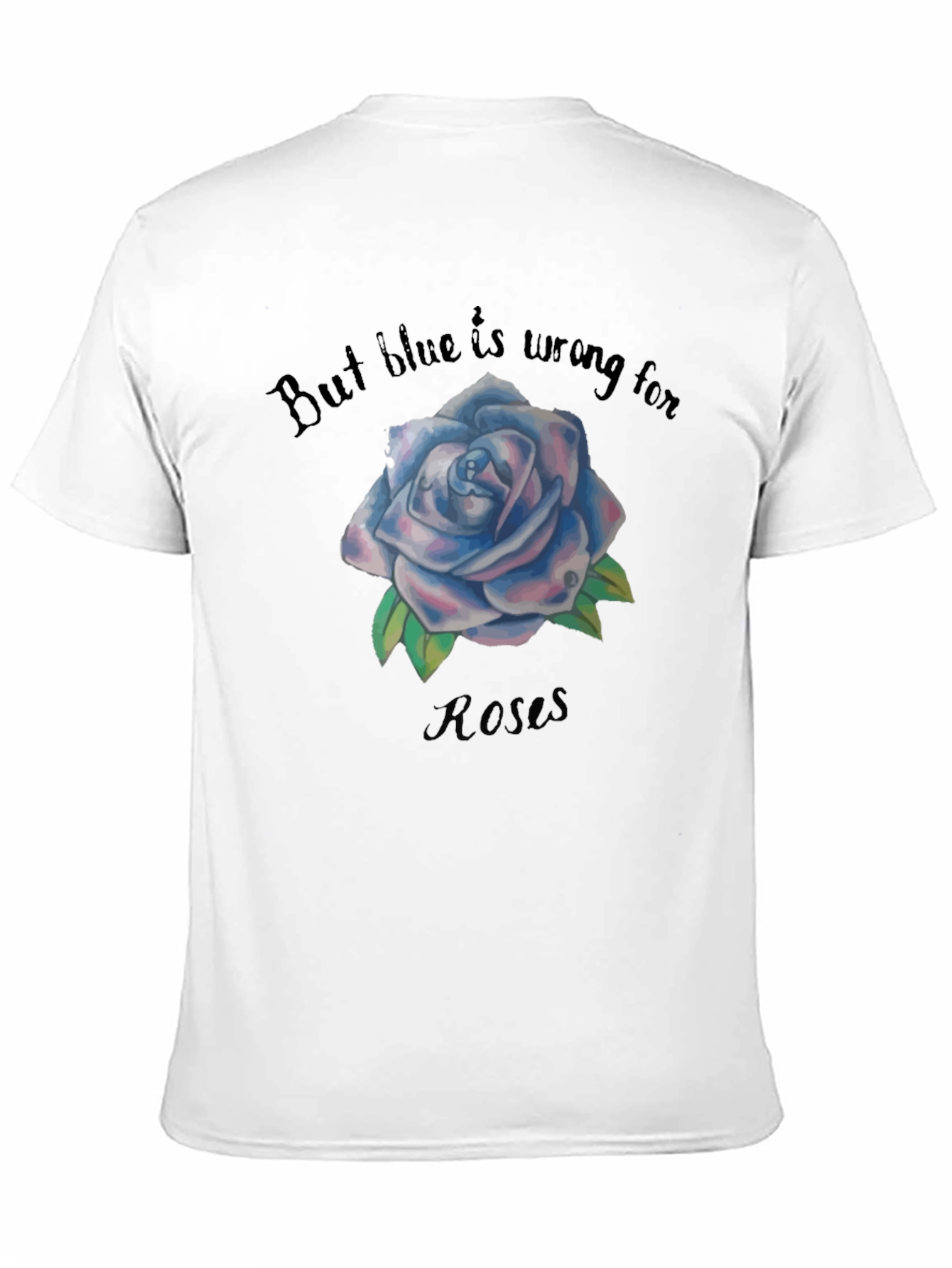 Blue Rose Graphic Black Tee