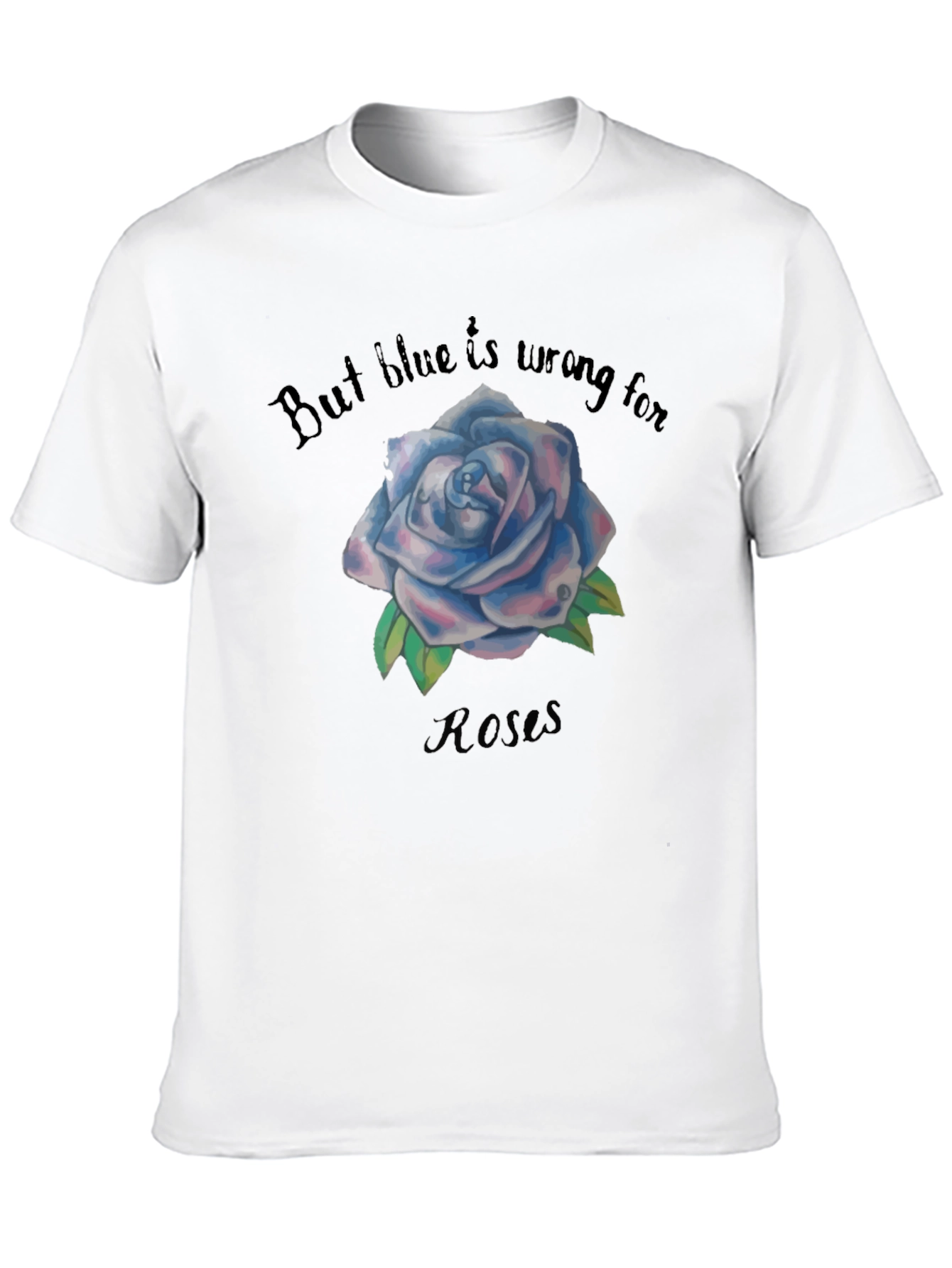 Blue Rose Graphic Black Tee