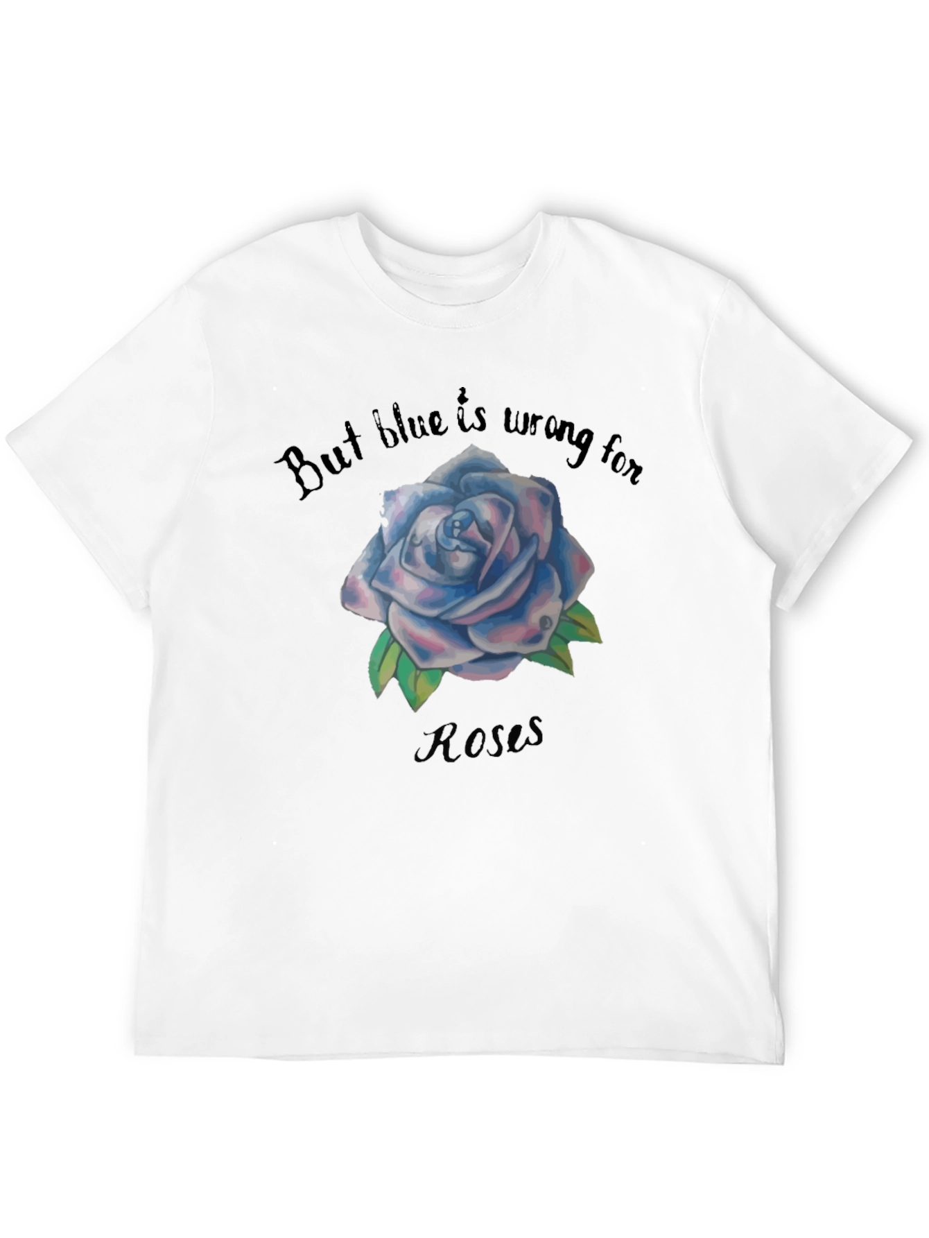 Blue Rose Graphic Black Tee