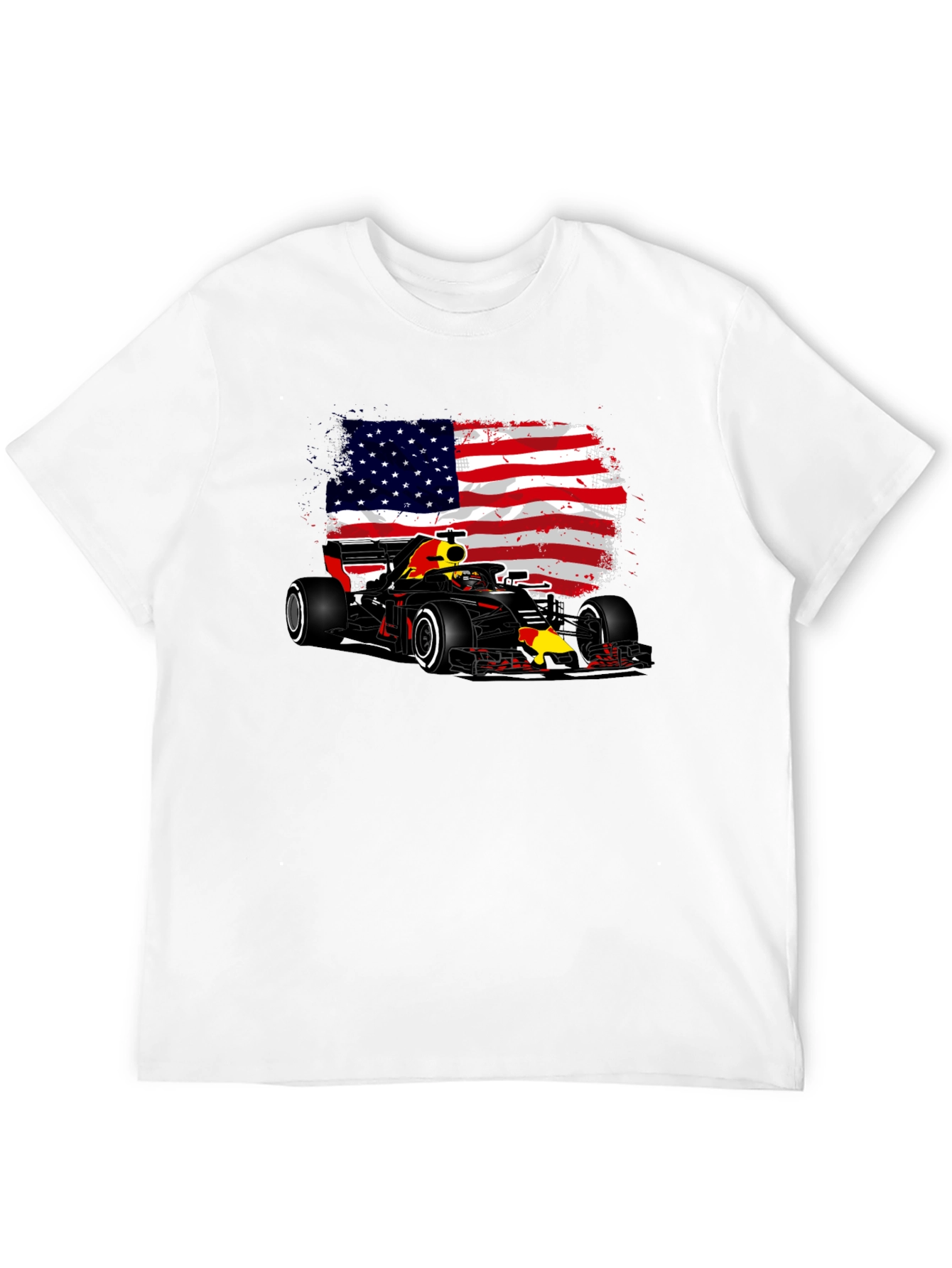 American Flag F1 Race Car Graphic Tee