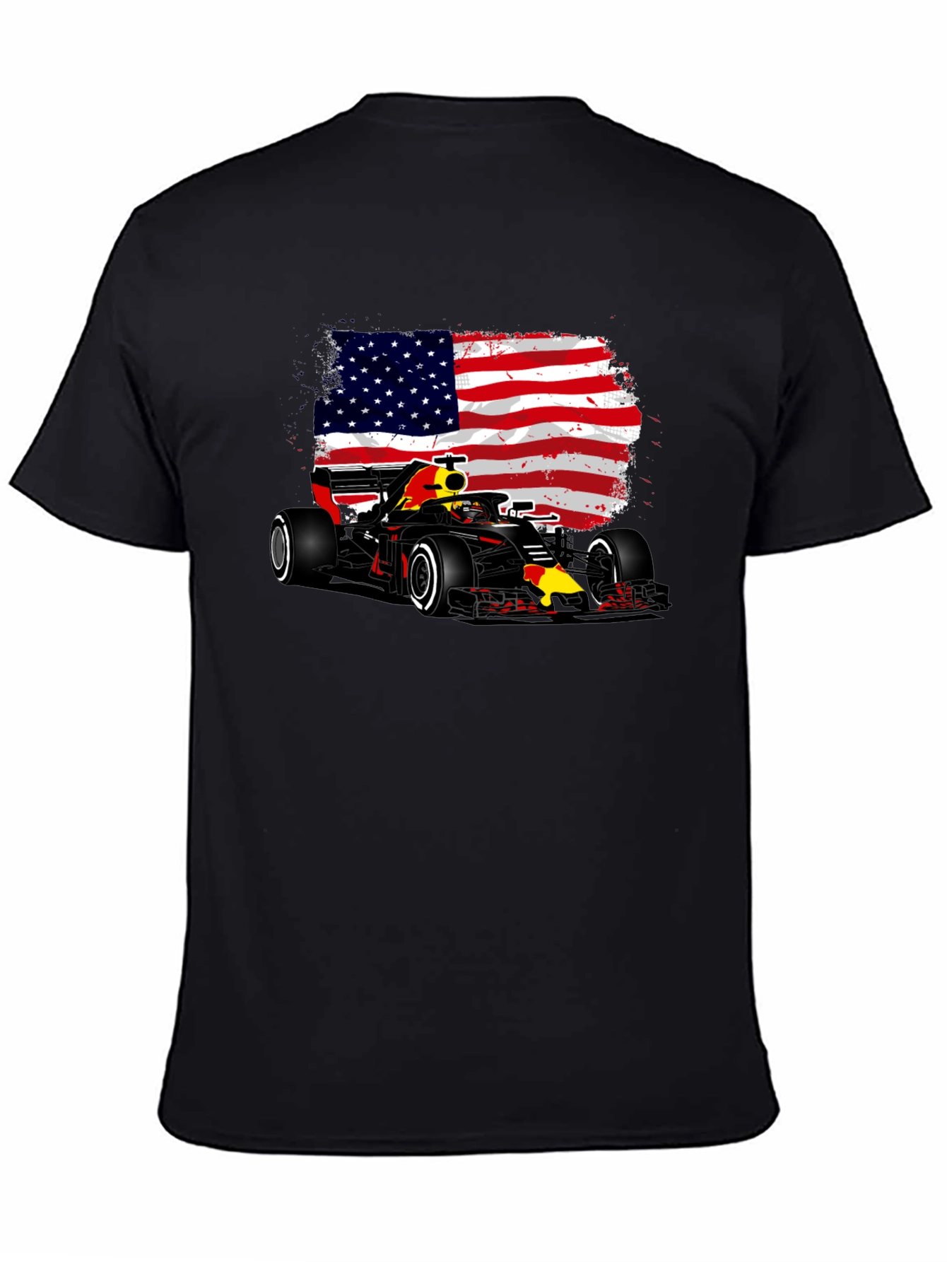 American Flag F1 Race Car Graphic Tee