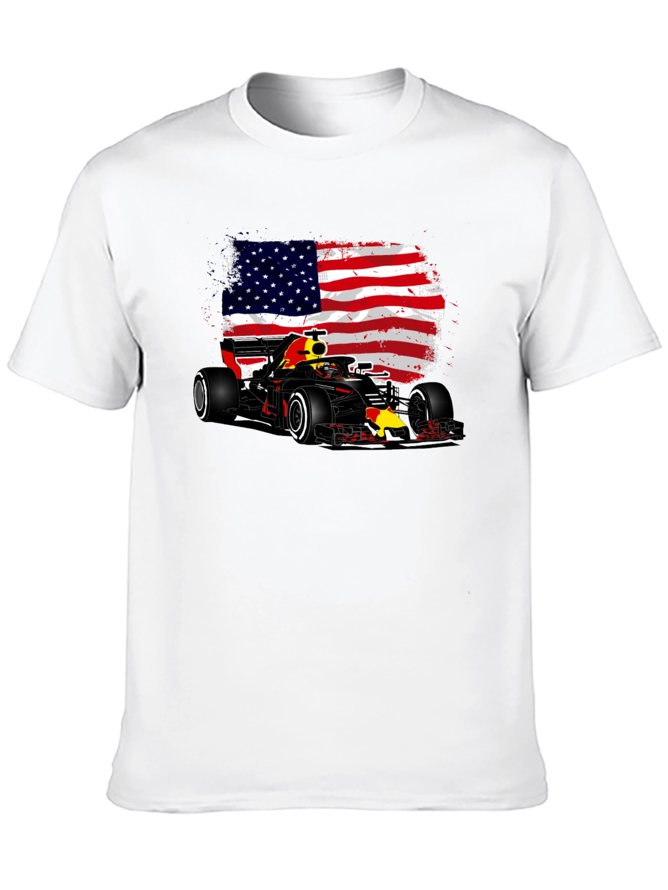 American Flag F1 Race Car Graphic Tee