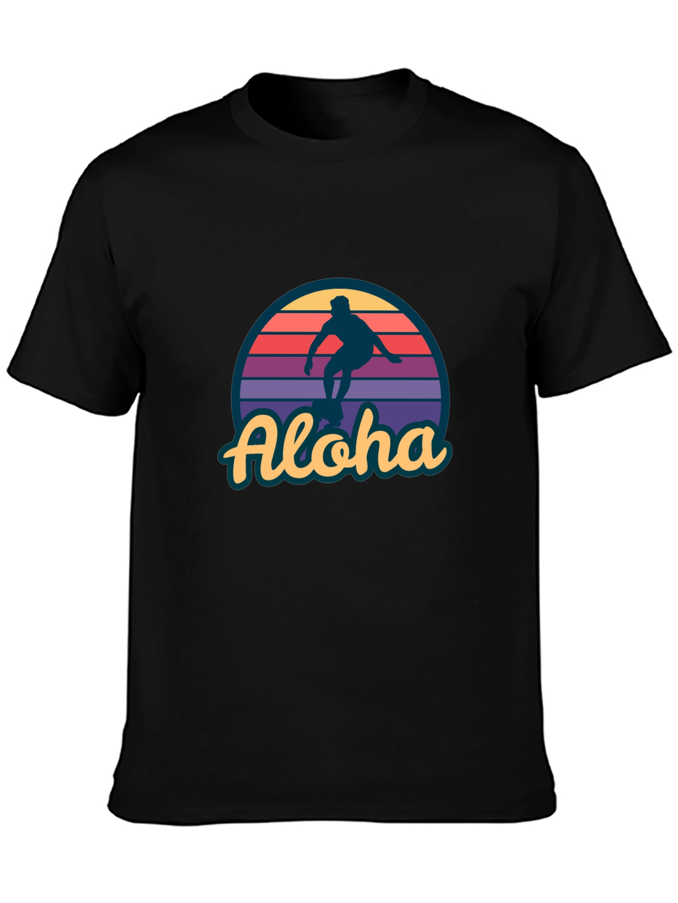 Aloha Surfer Graphic Tee - Retro Sunset Design
