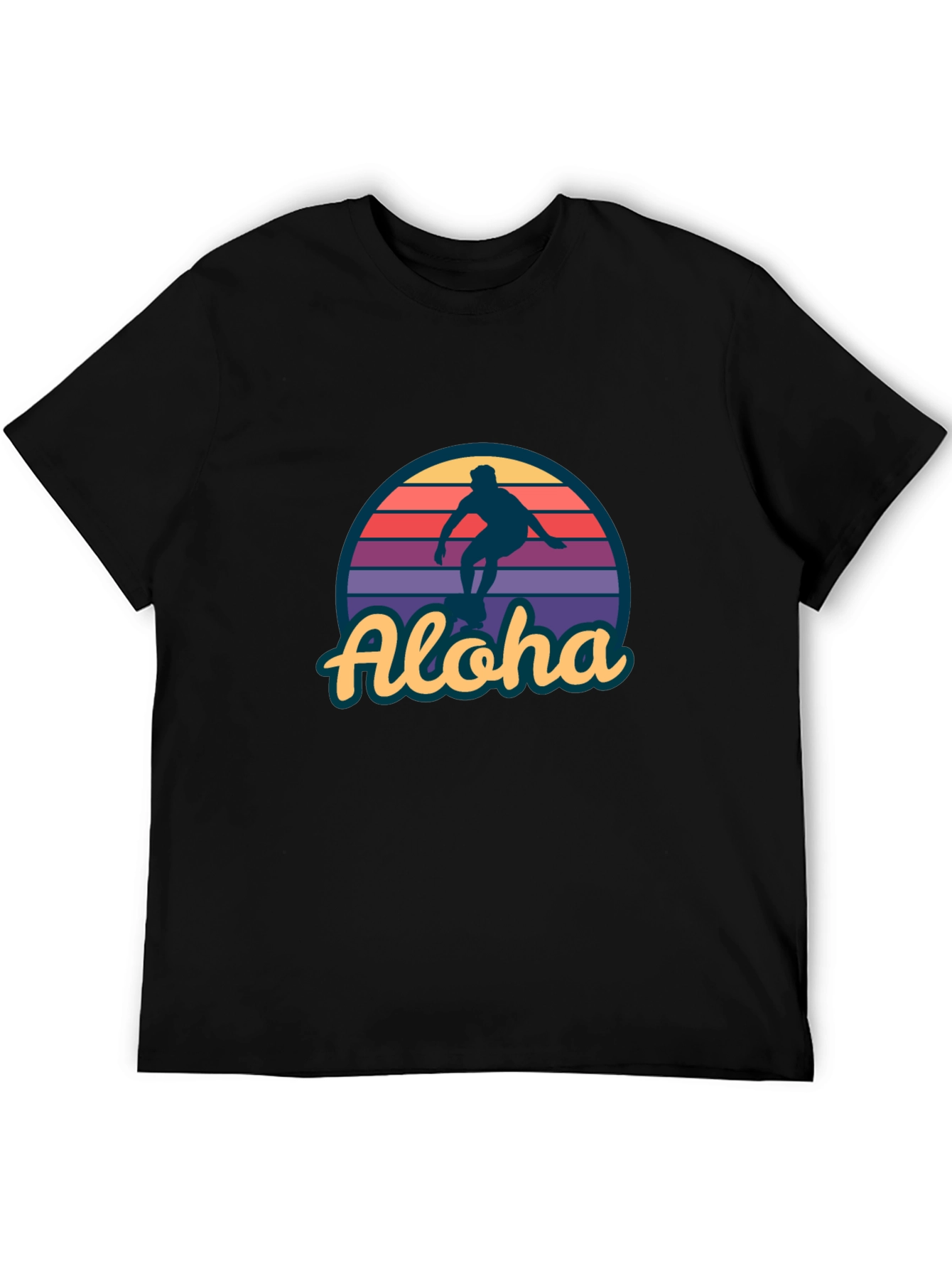 Aloha Surfer Graphic Tee - Retro Sunset Design
