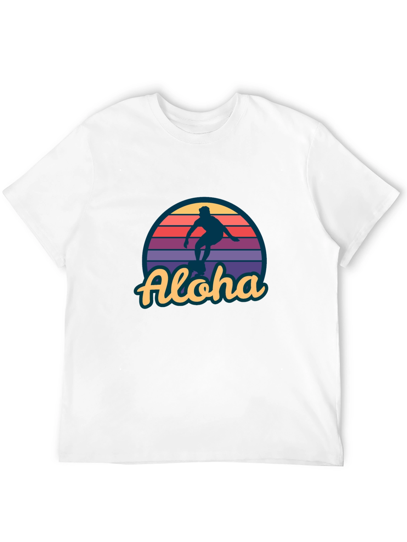 Aloha Surfer Graphic Tee - Retro Sunset Design