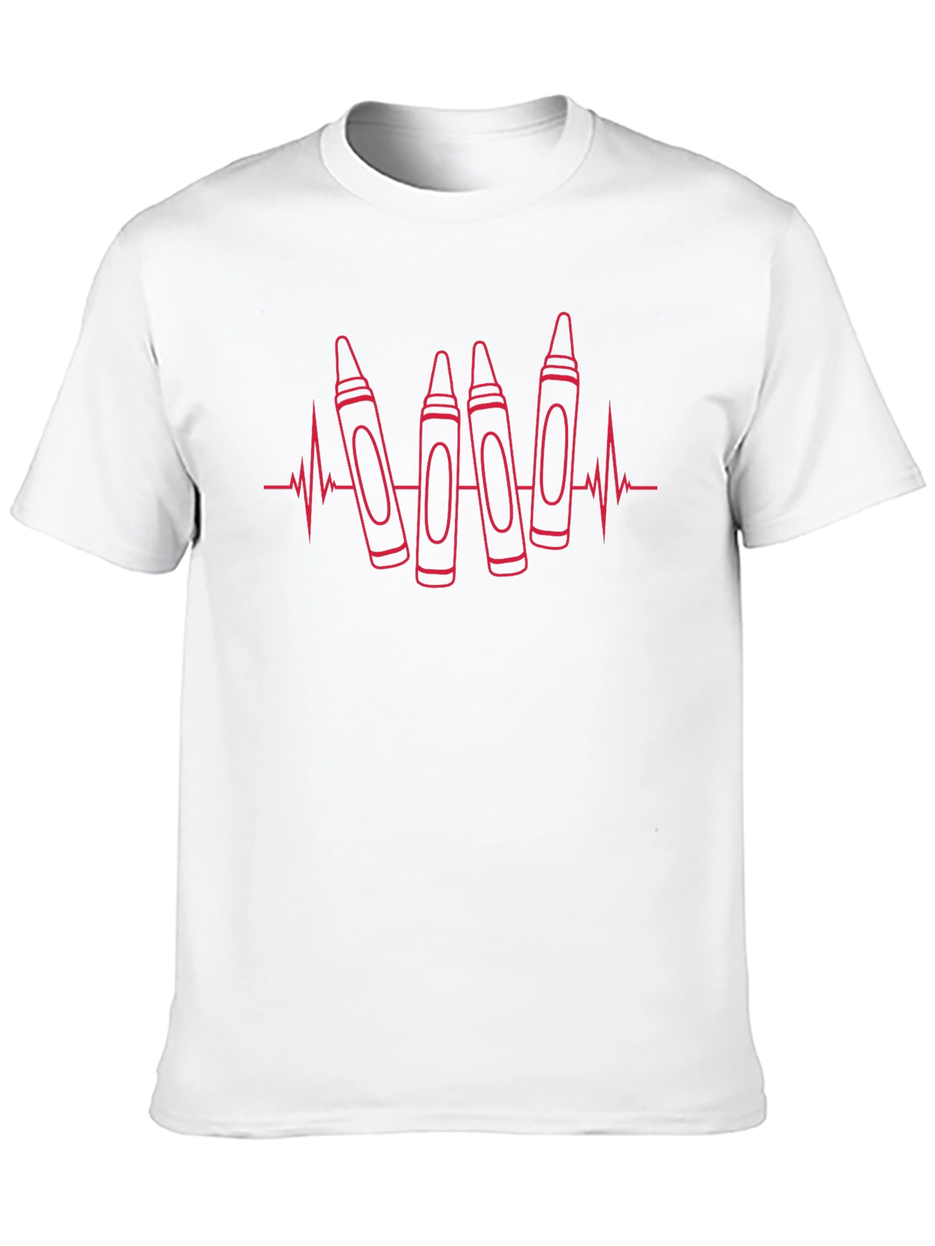 Crayon Heartbeat T-Shirt - Teacher Gift