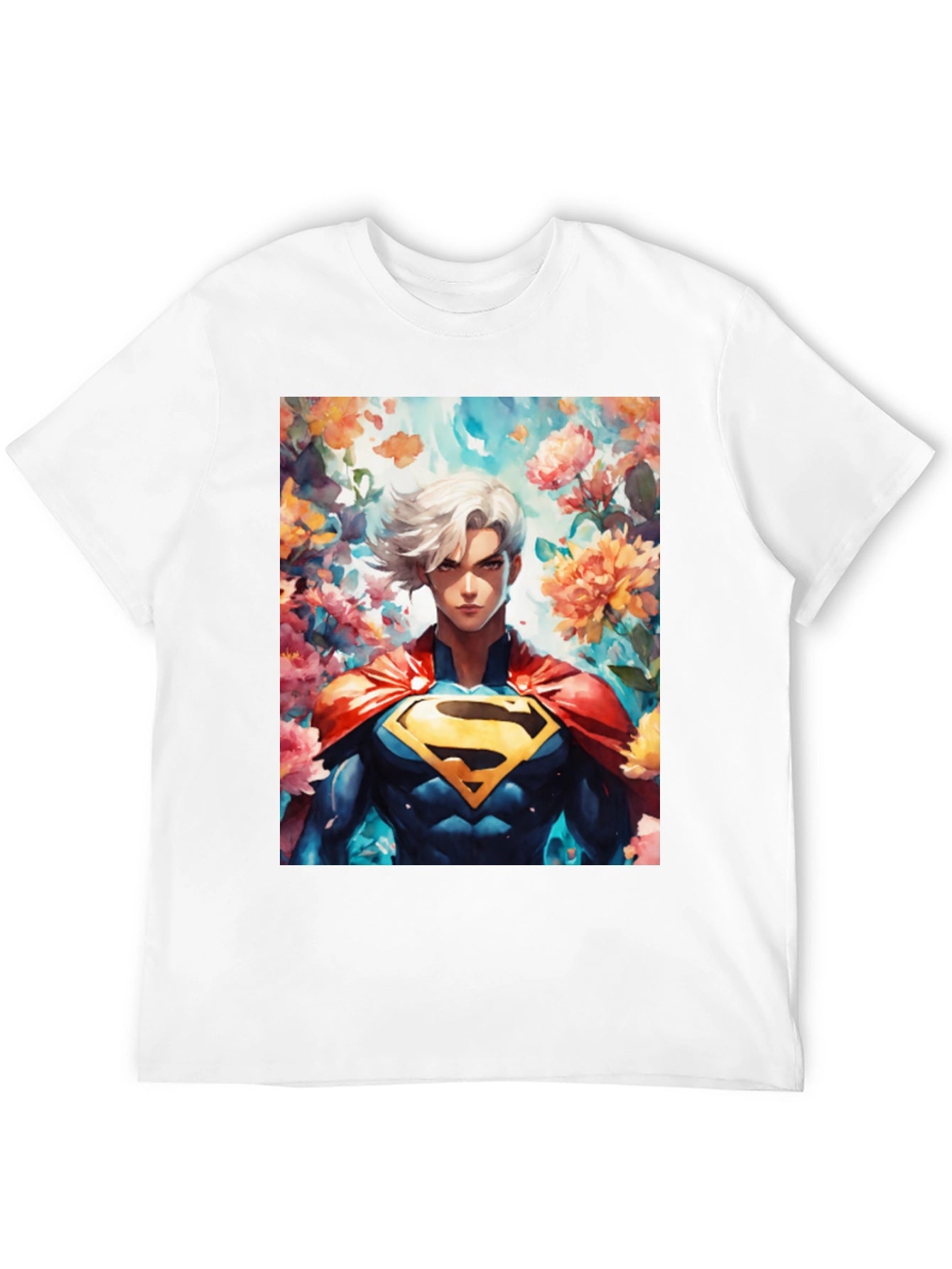 Anime Superman Graphic Tee - Black