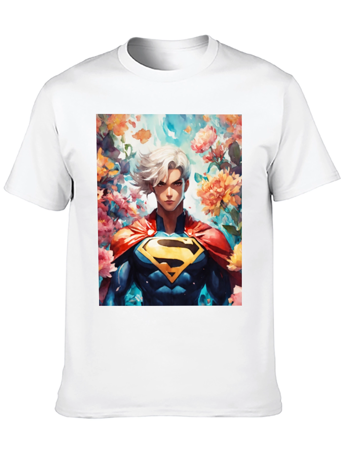 Anime Superman Graphic Tee - Black
