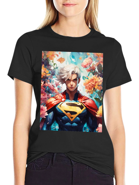 Anime Superman Graphic Tee - Black