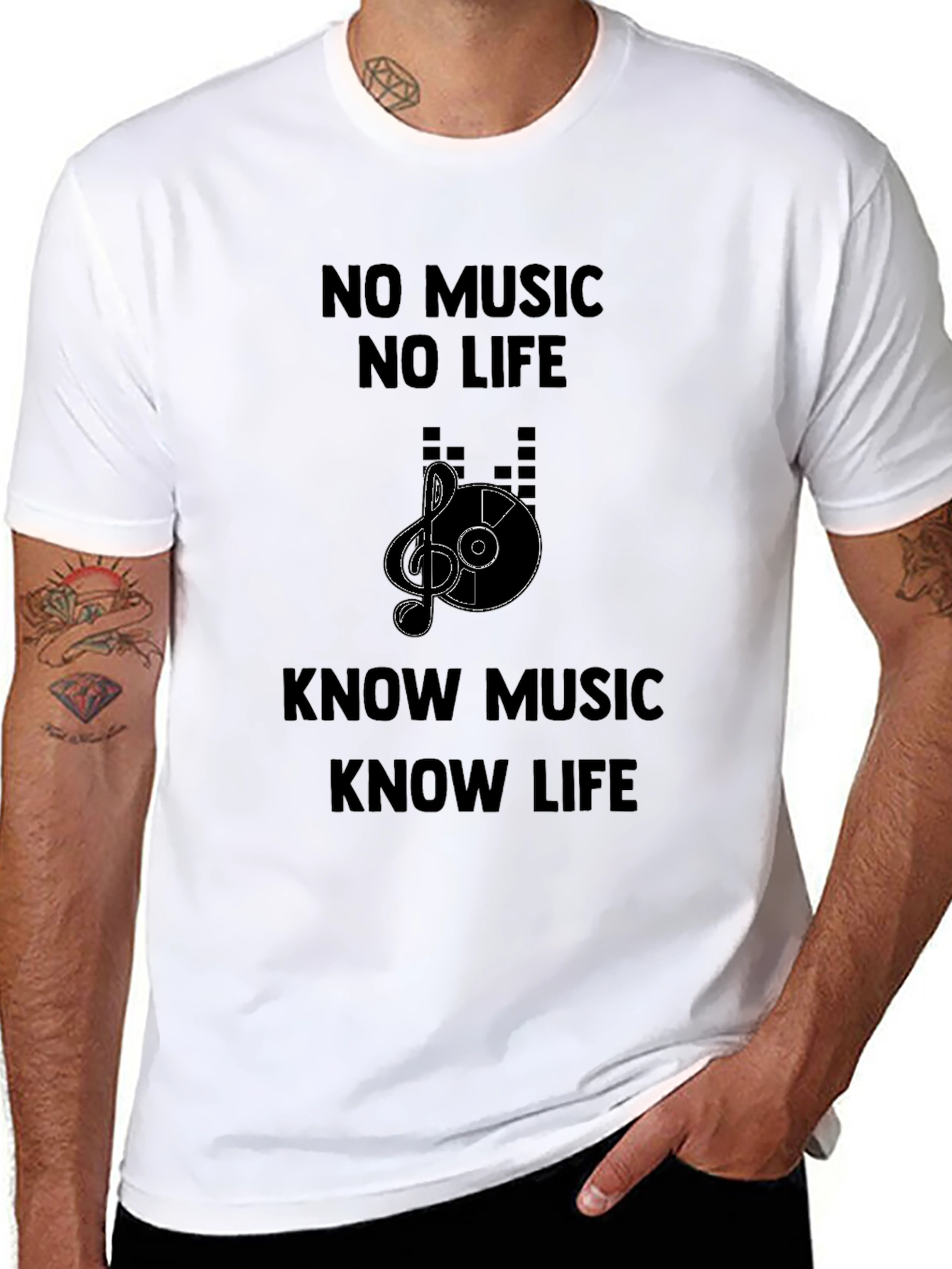 Music Lover Graphic T-Shirt - No Music No Life