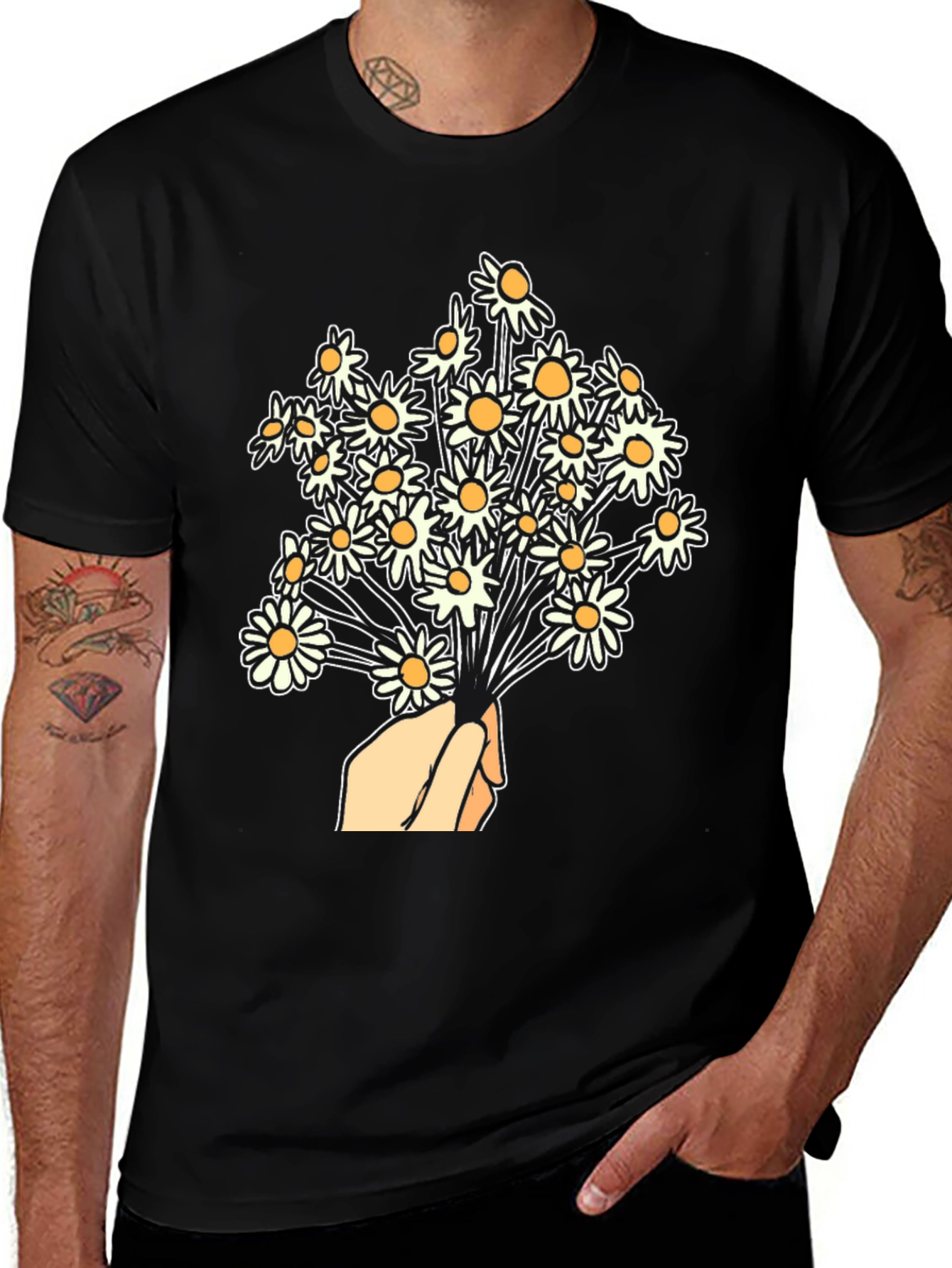 Daisy Bouquet Graphic T-Shirt - Floral Design Tee