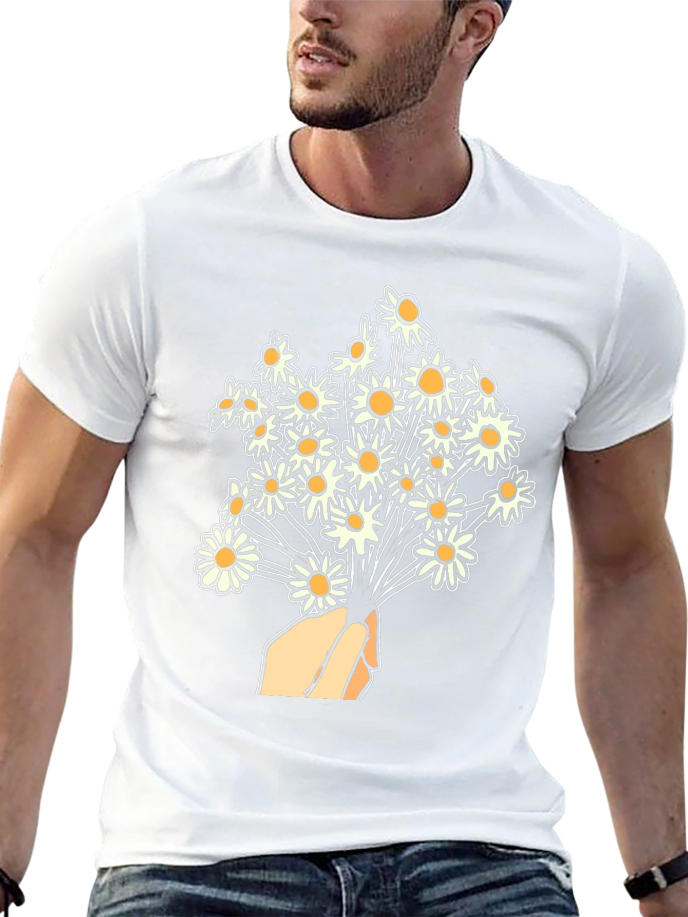 Daisy Bouquet Graphic T-Shirt - Floral Design Tee