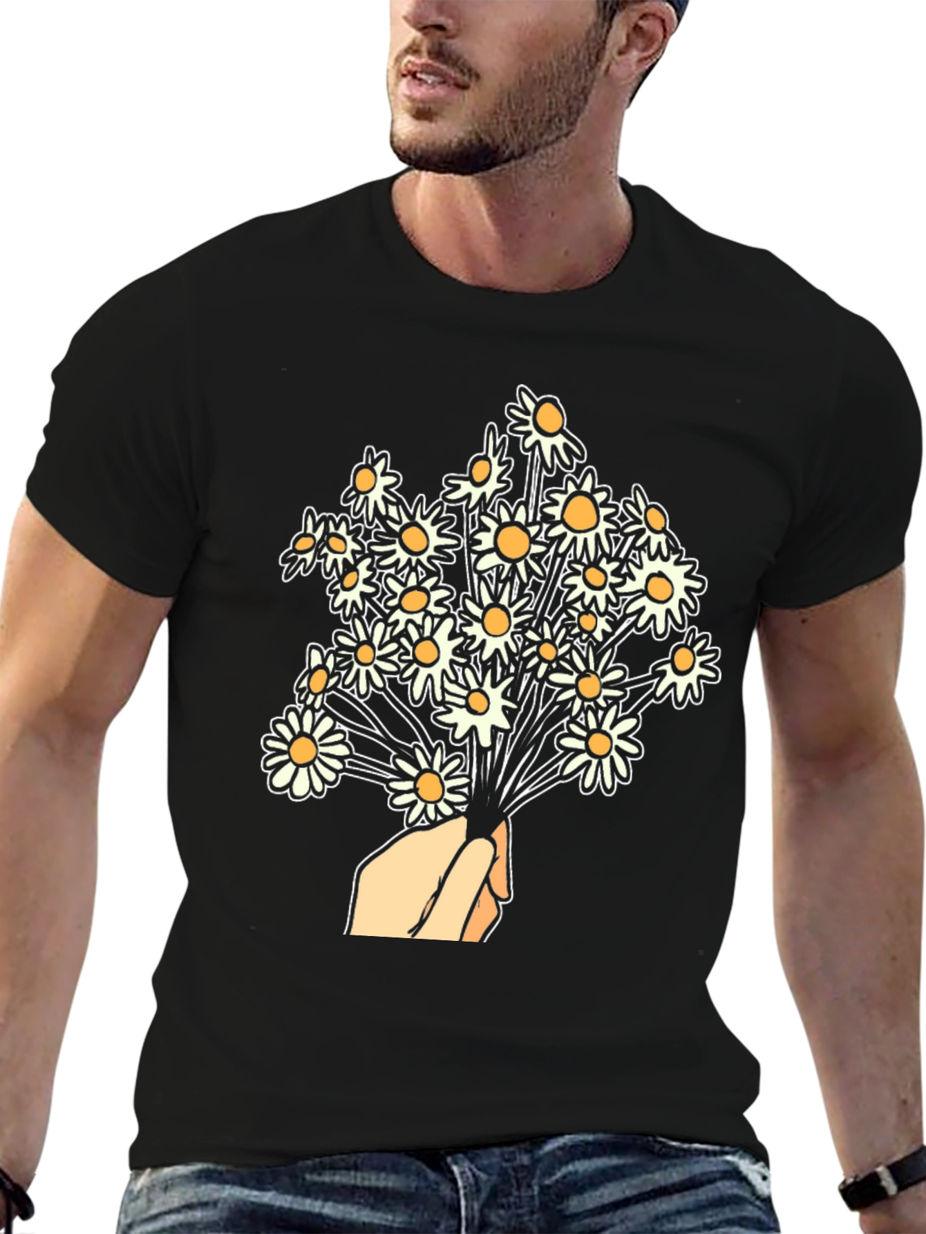 Daisy Bouquet Graphic T-Shirt - Floral Design Tee