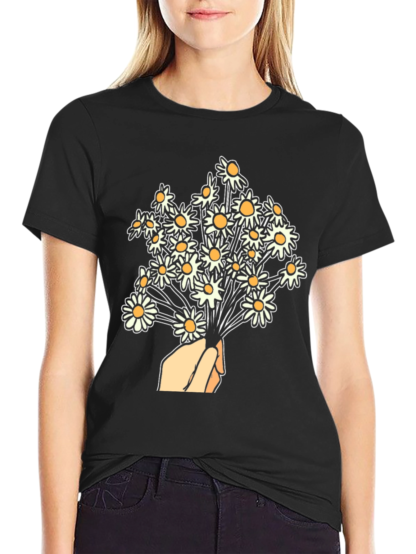 Daisy Bouquet Graphic T-Shirt - Floral Design Tee