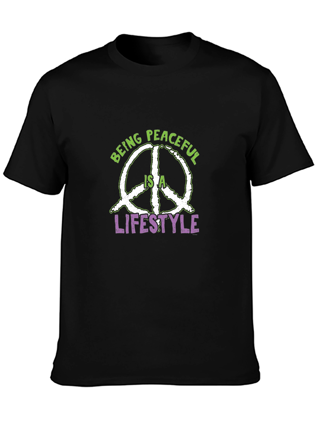 Peaceful Lifestyle Graphic Tee - Black