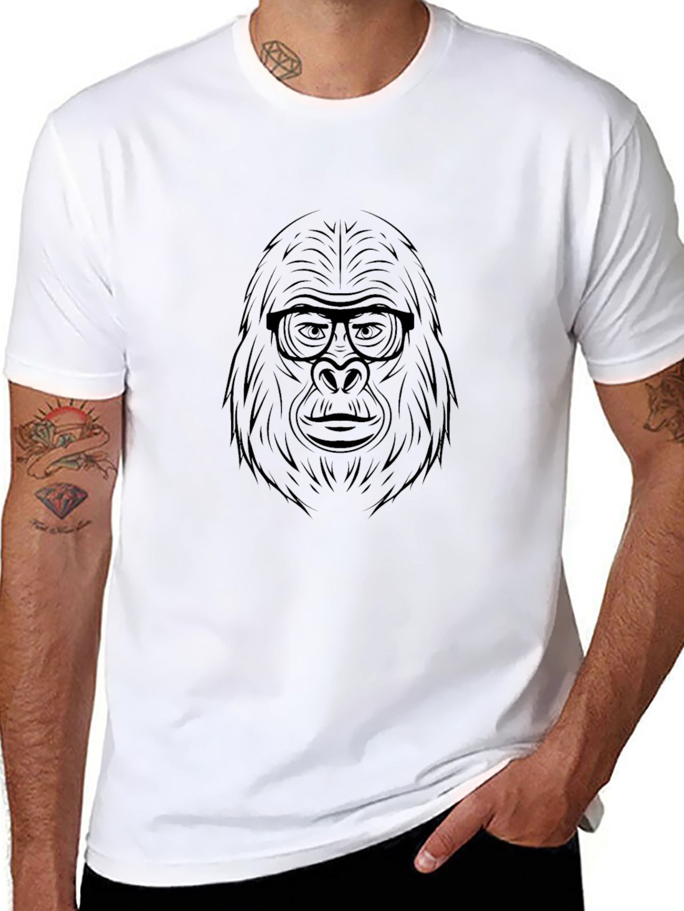 Cool Gorilla Graphic Tee - Black