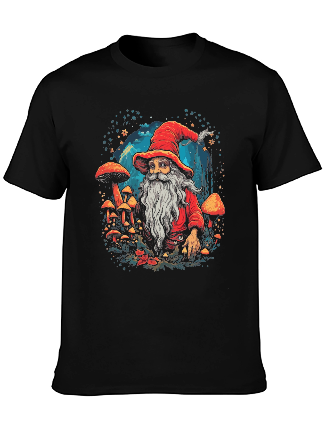 Wizard & Mushroom Graphic T-Shirt