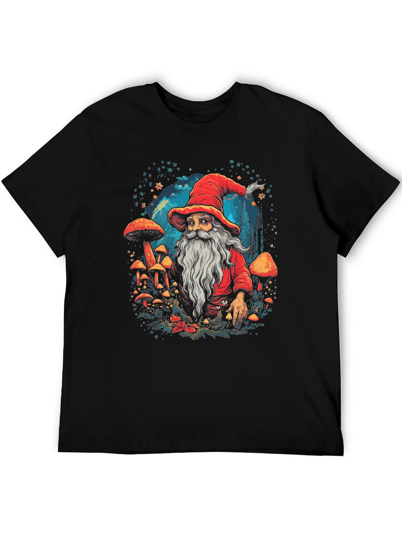 Wizard & Mushroom Graphic T-Shirt
