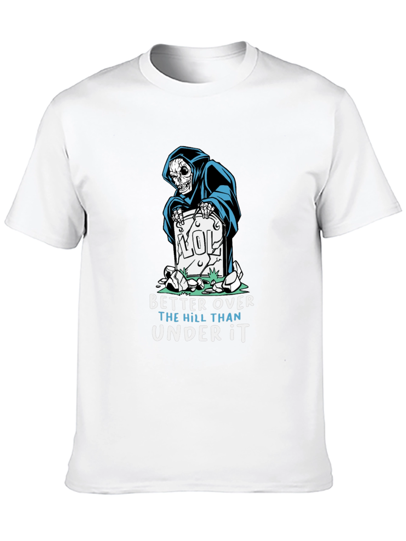 Humorous Grim Reaper Graphic T-Shirt
