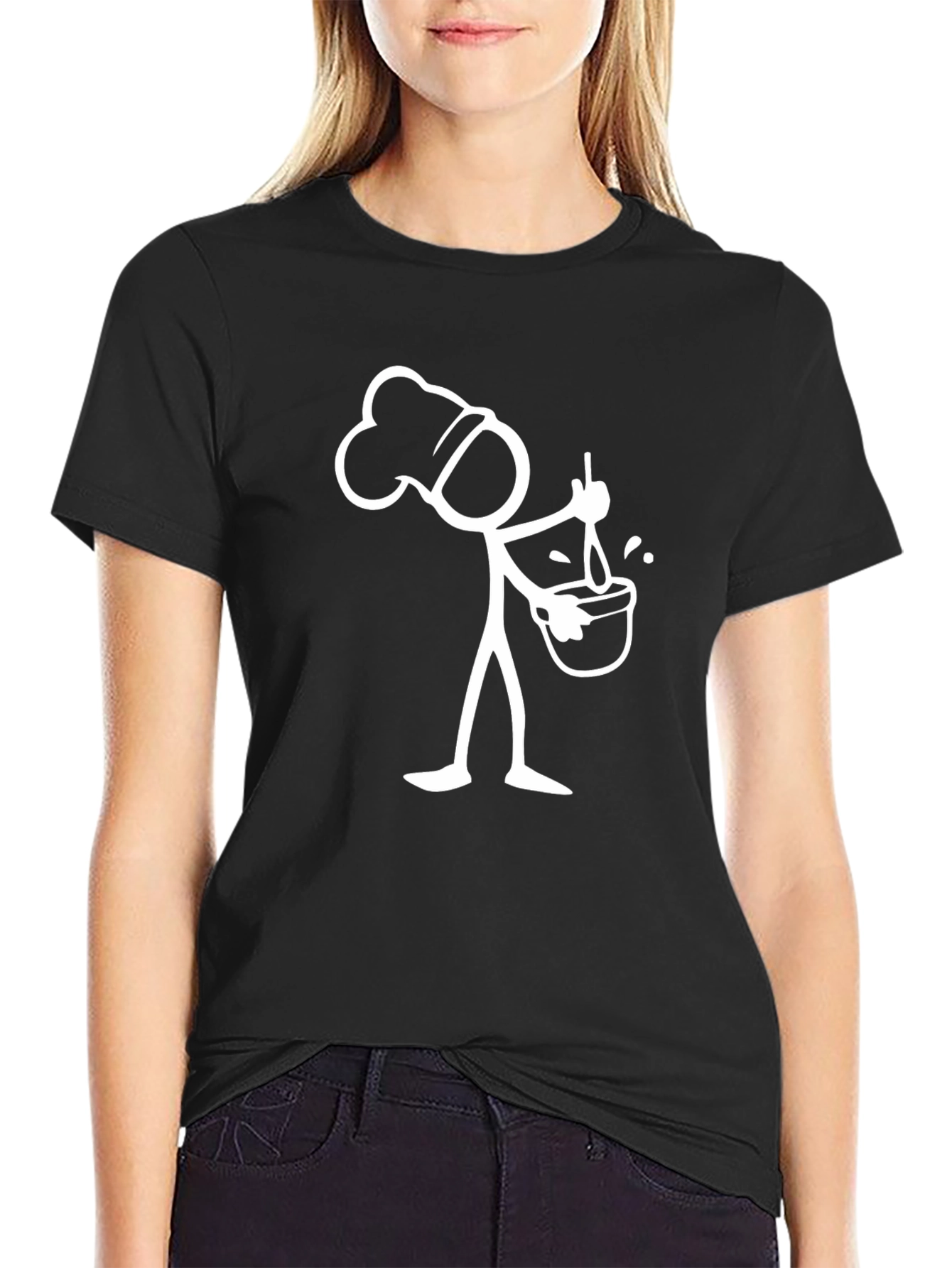 Chef Stick Figure T-Shirt - Whimsical Cook Tee