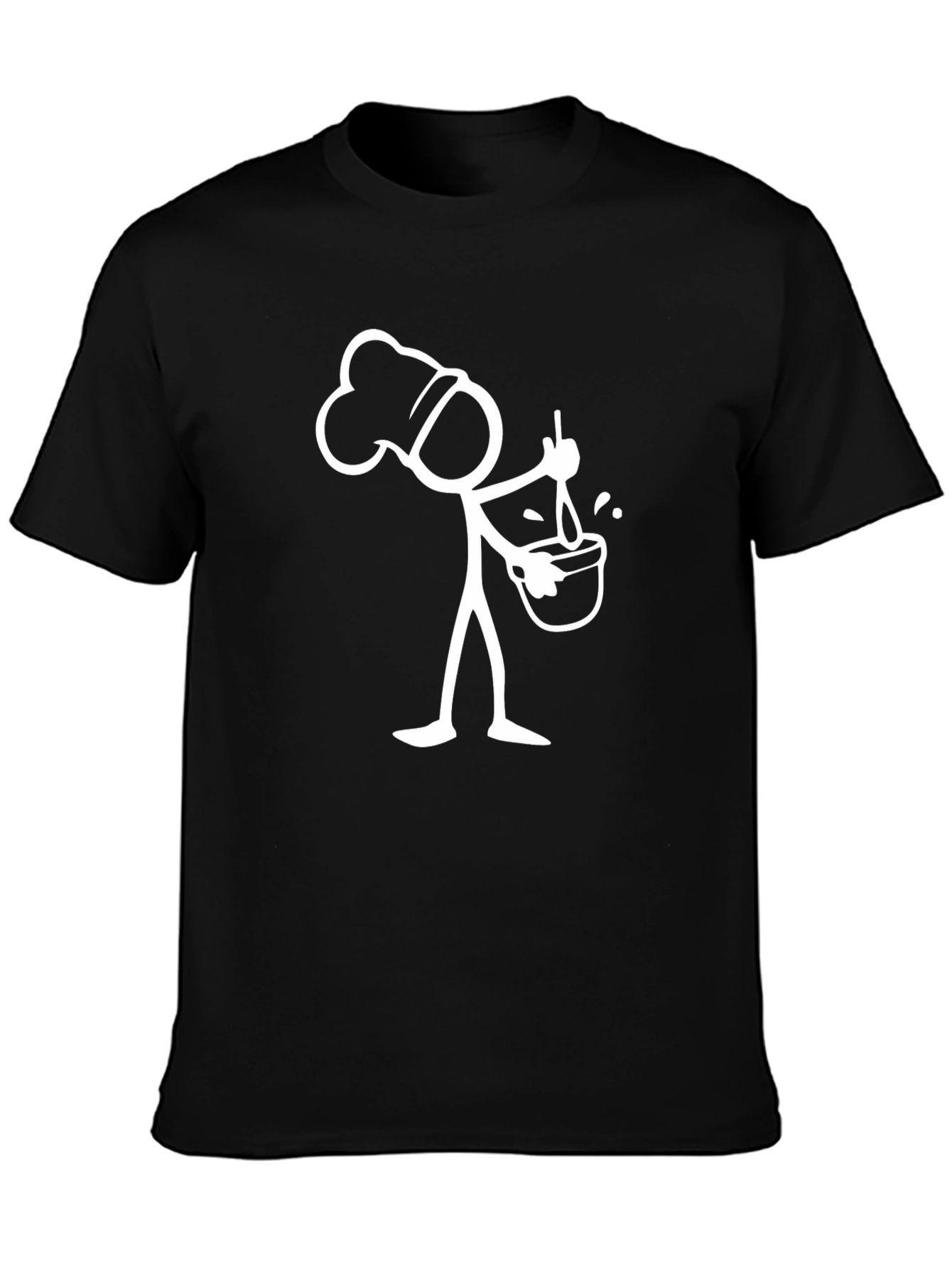 Chef Stick Figure T-Shirt - Whimsical Cook Tee