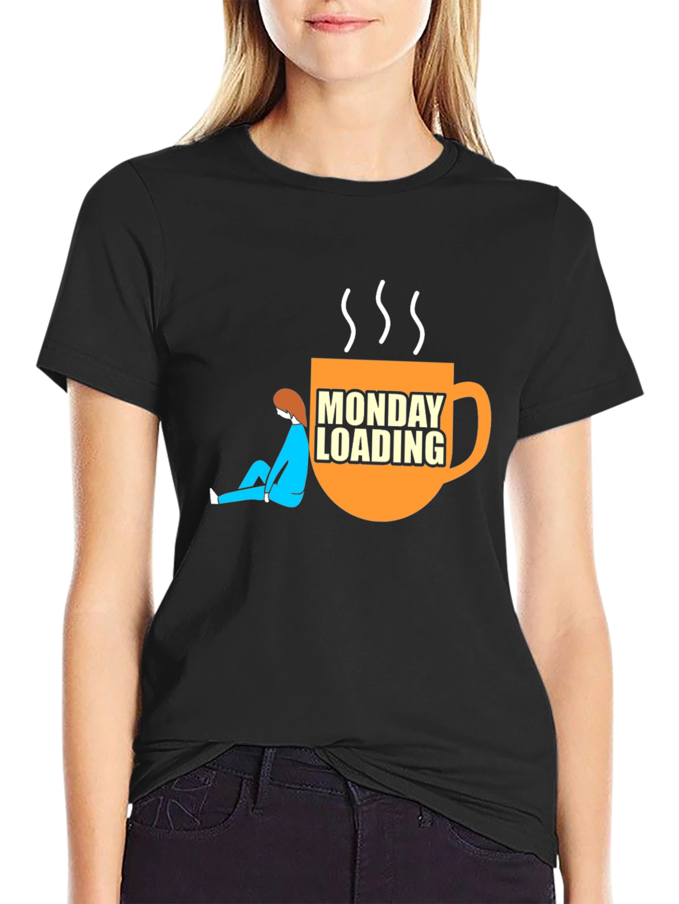 Monday Loading Graphic T-Shirt Coffee Lover Tee