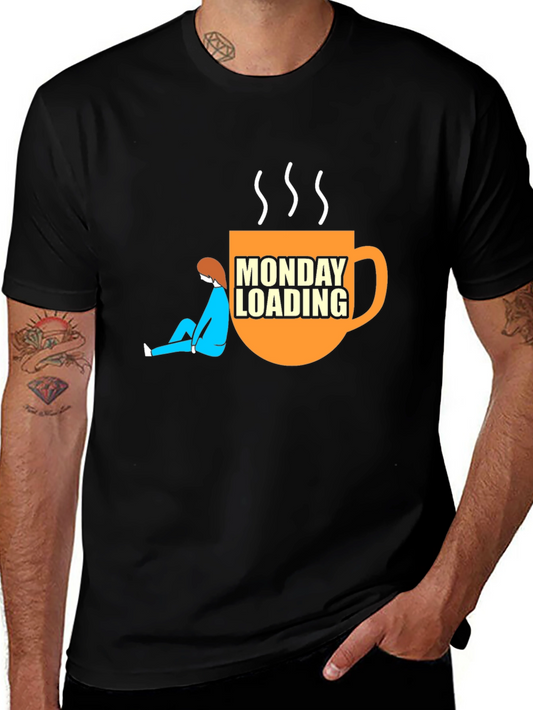 Monday Loading Graphic T-Shirt Coffee Lover Tee