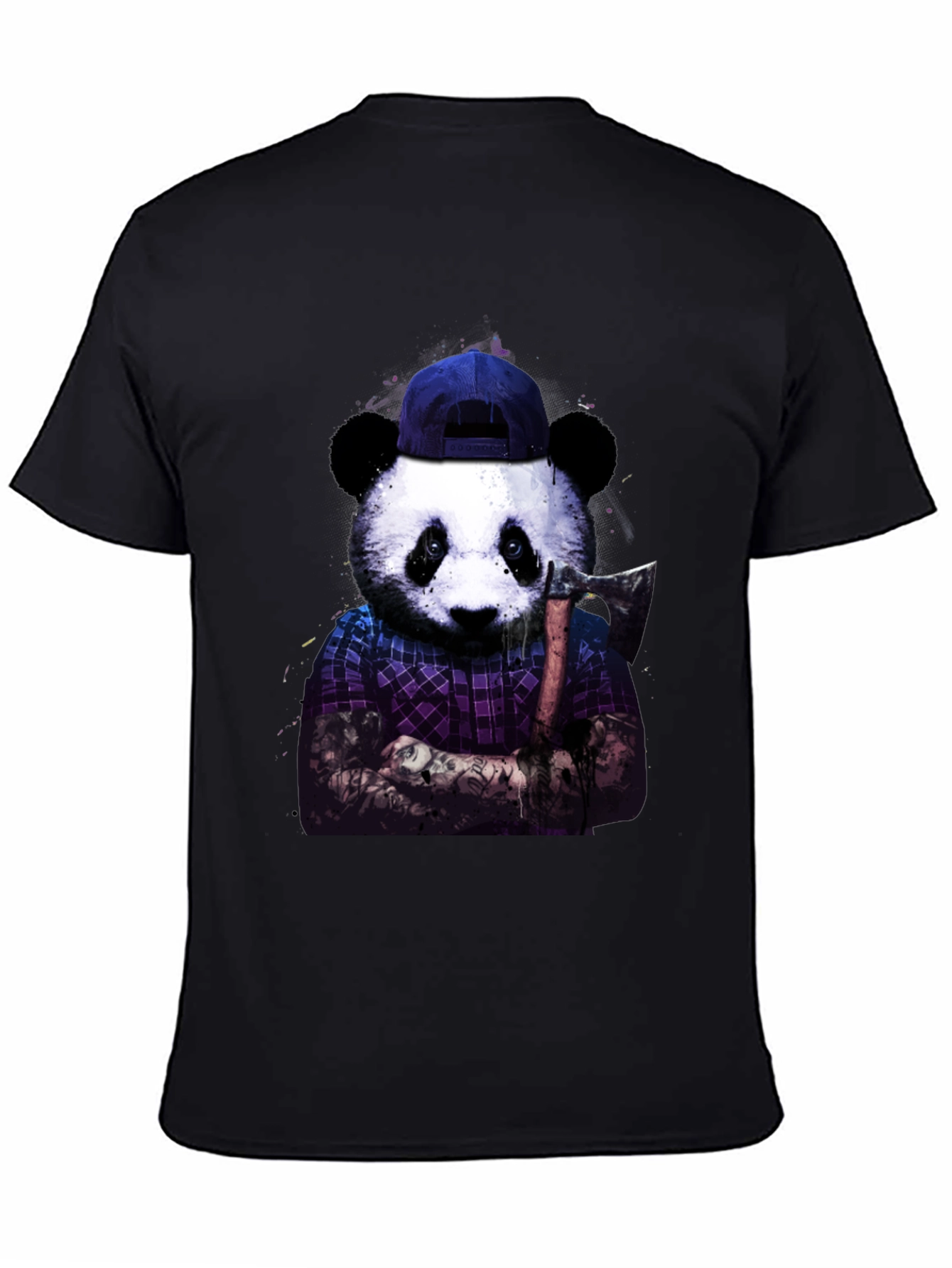 Cool Panda with Axe Graphic Tee