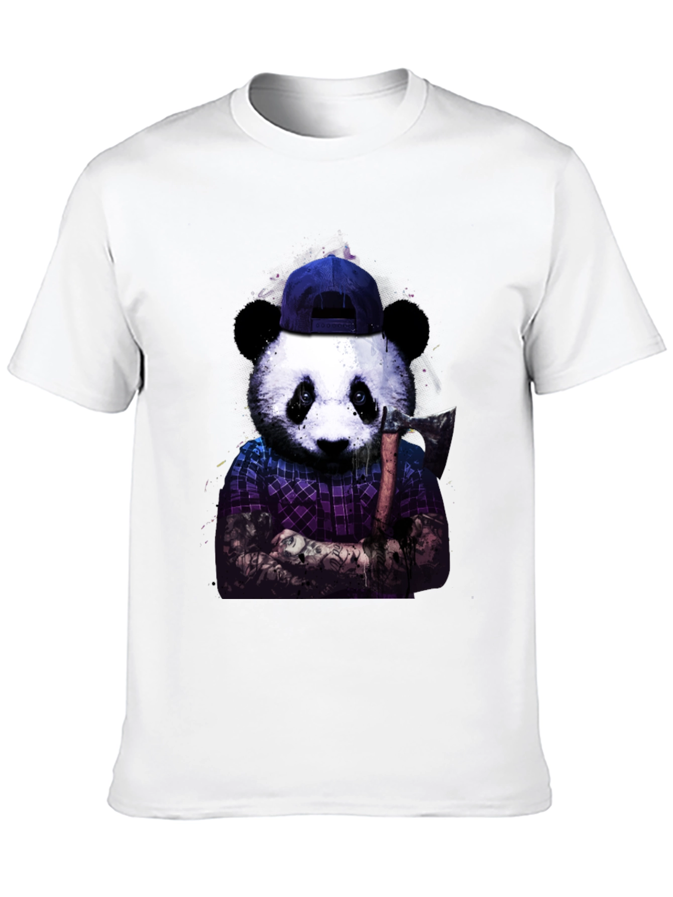 Cool Panda with Axe Graphic Tee