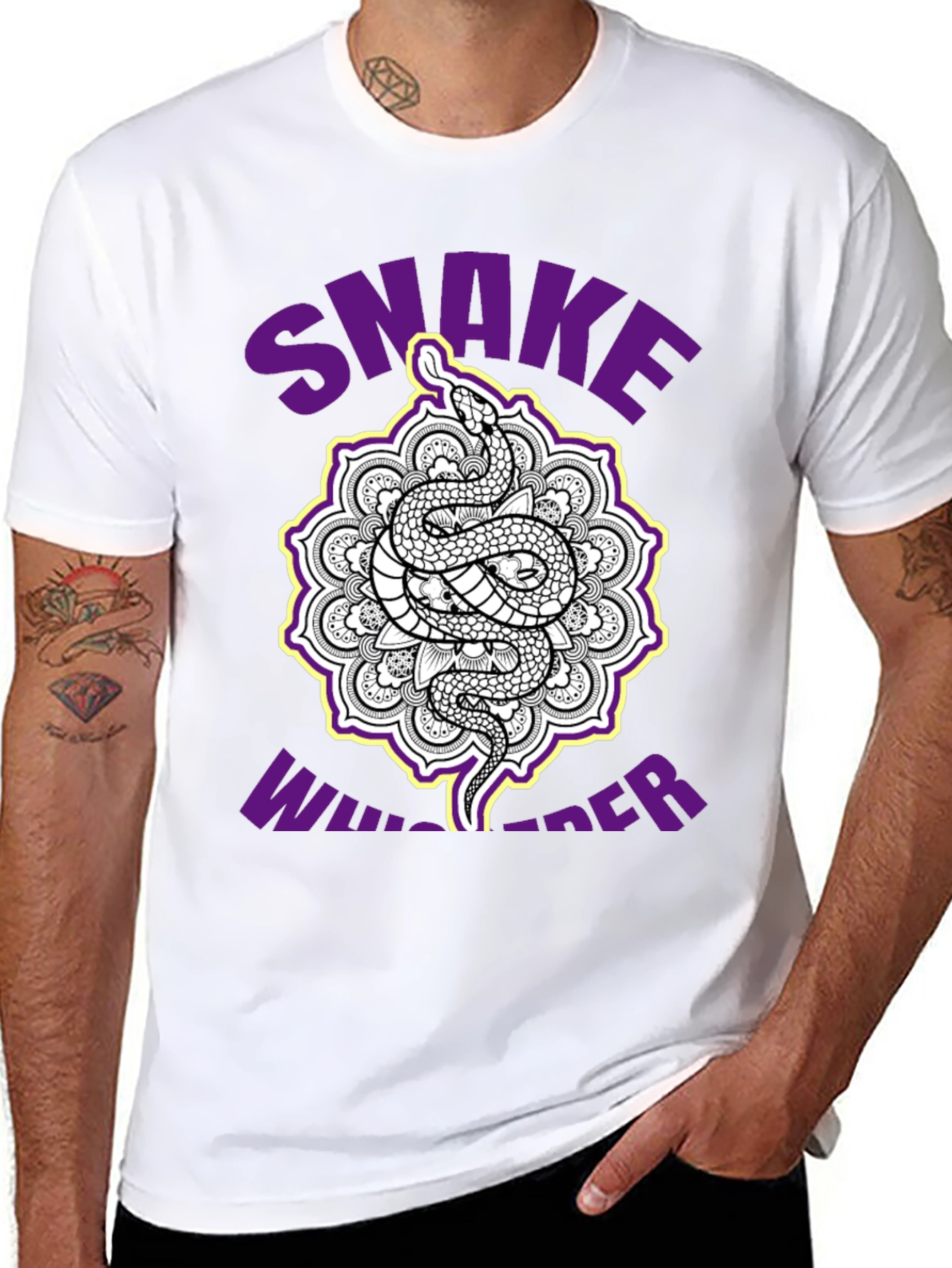 Snake Whisperer Graphic Tee - Unique Mandala Design