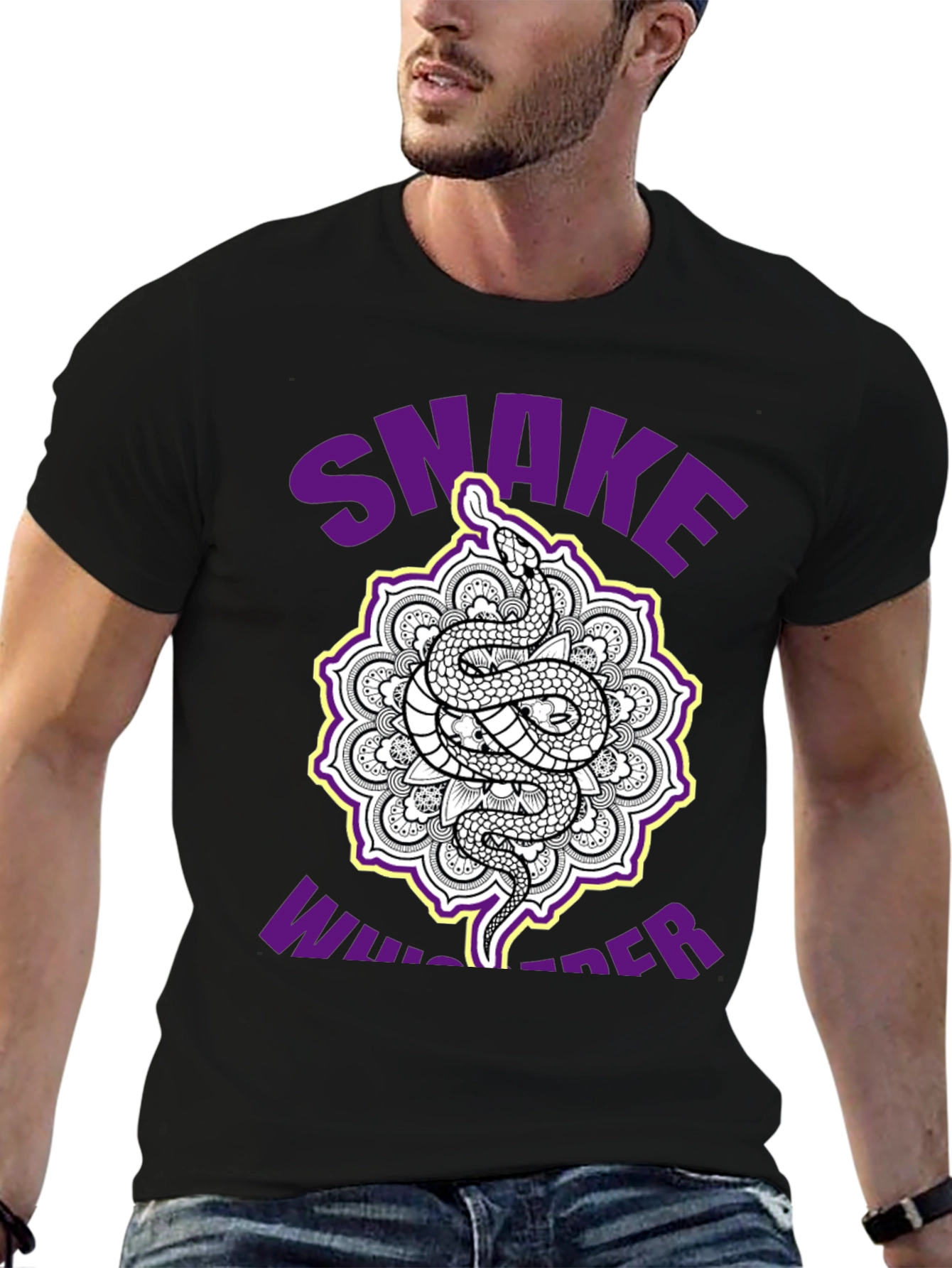 Snake Whisperer Graphic Tee - Unique Mandala Design
