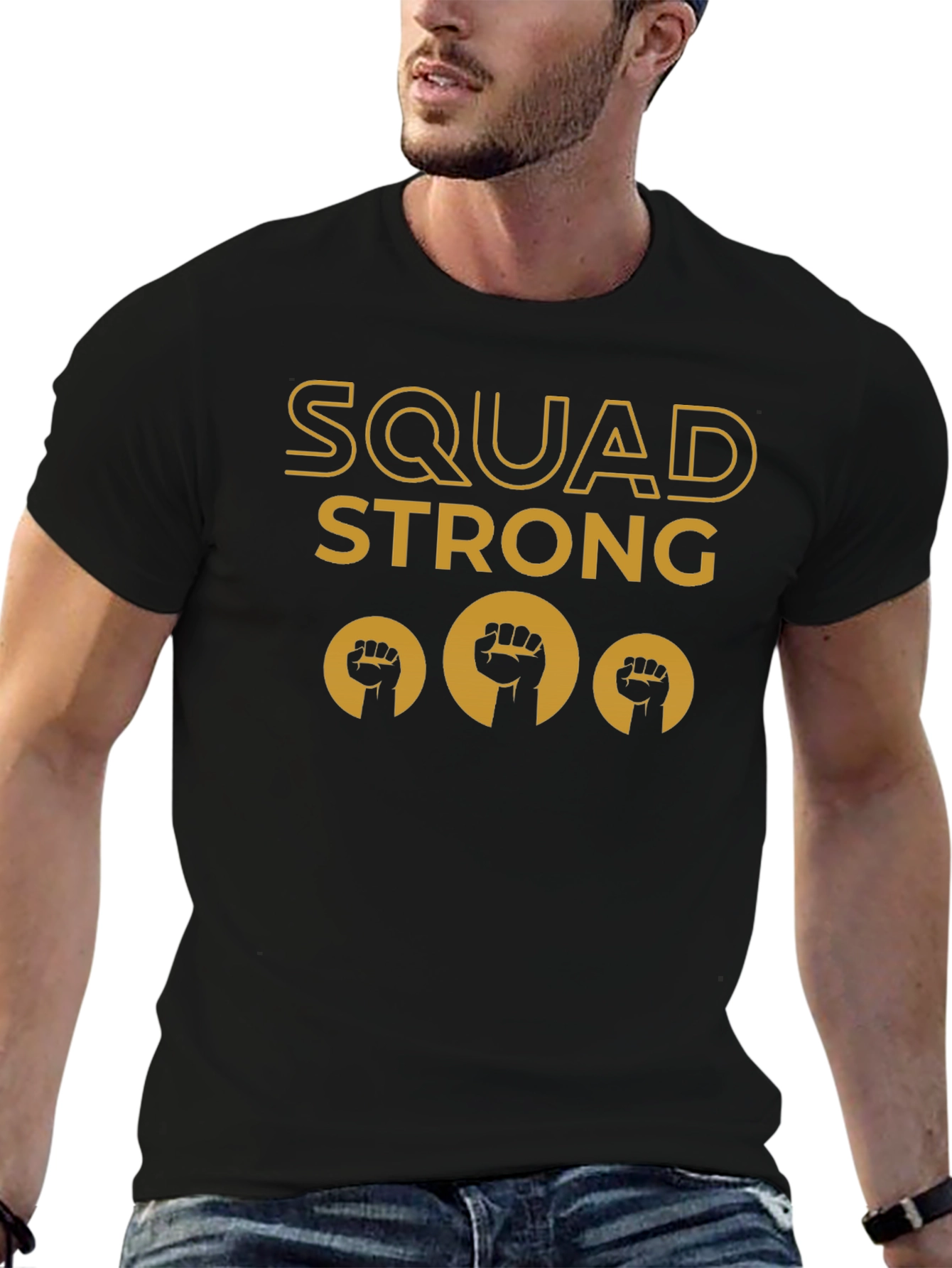 Squad Strong Black T-Shirt - Empowerment Design