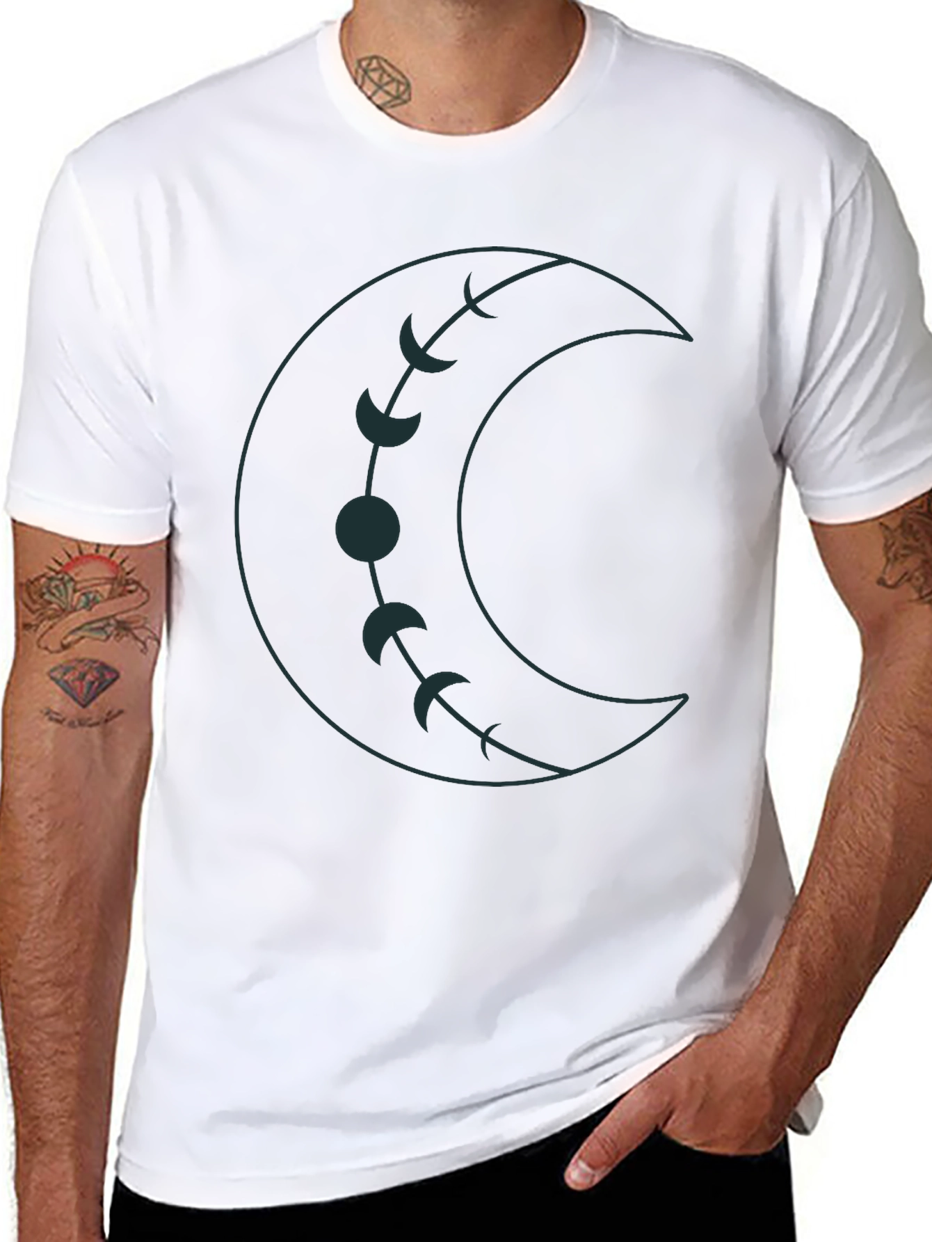 Crescent Moon Phases Graphic Tee - Unisex