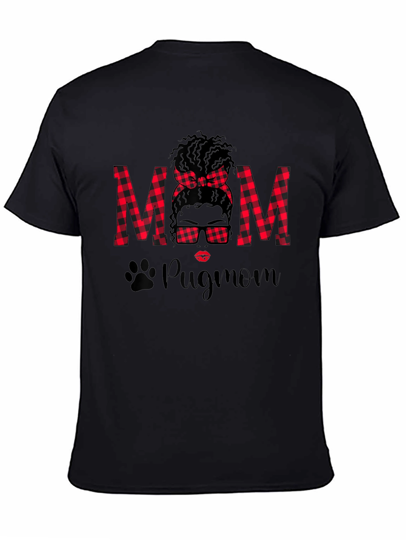 Pug Mom Buffalo Plaid Graphic Tee