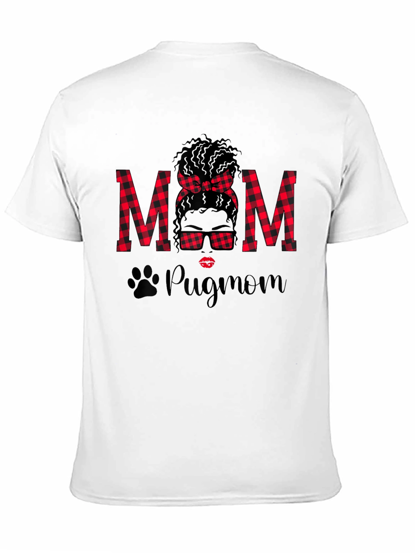 Pug Mom Buffalo Plaid Graphic Tee